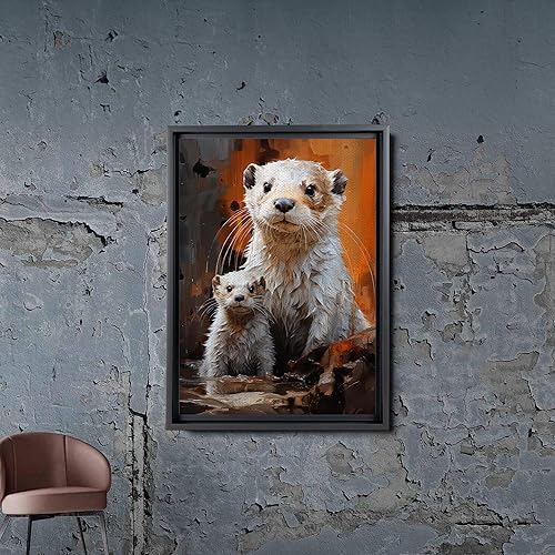 Miniatura 2 de Fox Mother Cub Print, In The Style Of Stencil,Based, Ivory, Kids Wall Art, Kids Wall Art Display, Mom And Baby Animal Art Print, Wall Art, Home Decor