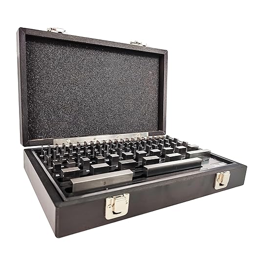 HFS(R) 81PCS Grade Economy Gage Gauge Block Set Precision Calibration Tool for Dimensional Metrology Alloy Tool Steel Certified and Serialized 0.1001" to 4"