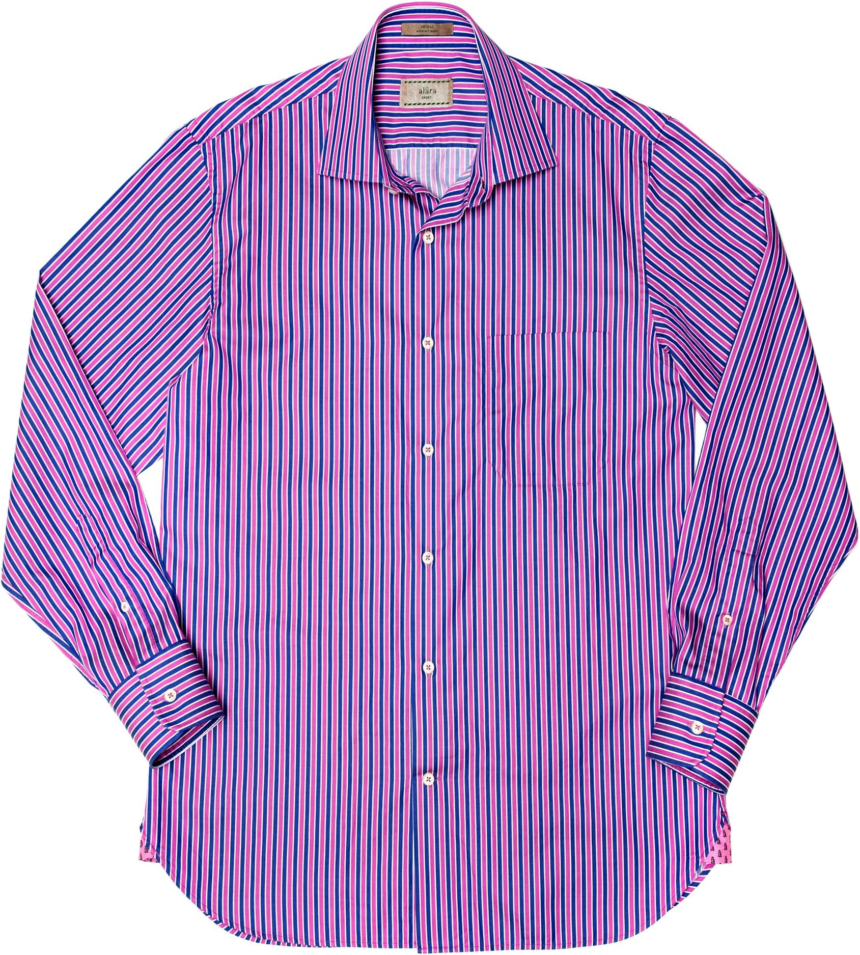 Men's Satin Stripe Shirt S Red