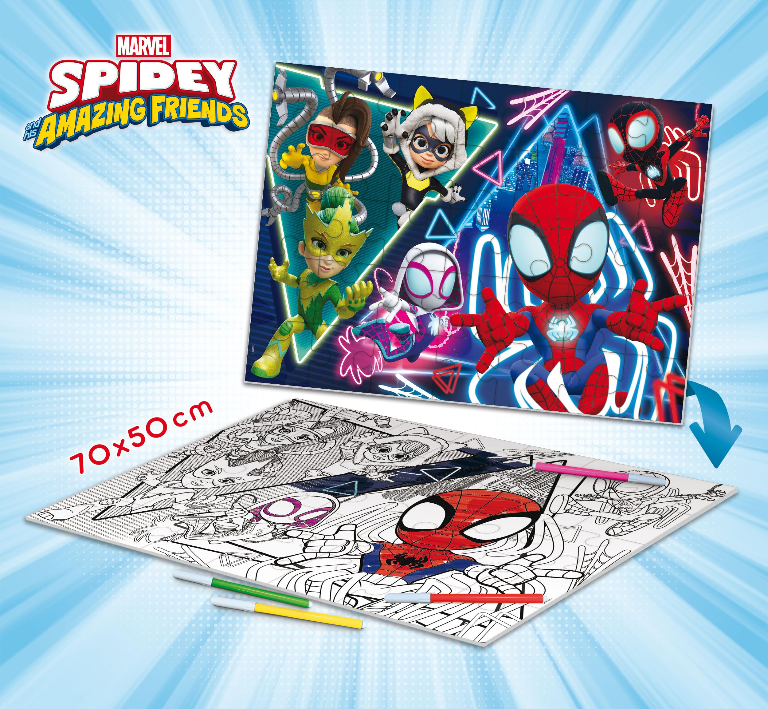 Lisciani Giochi - Marvel Puzzle DF Maxi Floor 35 Spidey, 104741, Multicolore