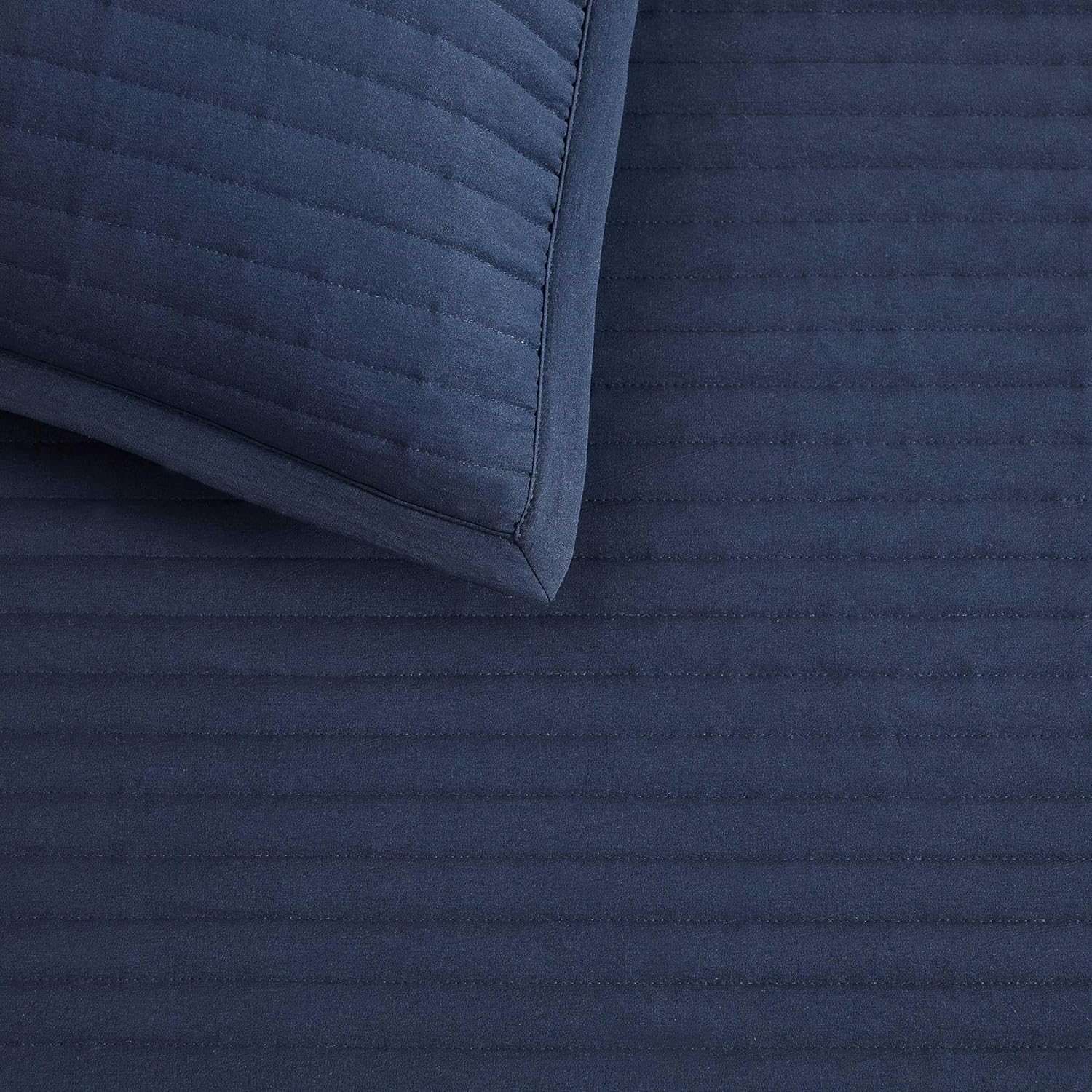 Tommy Hilfiger - Twin Quilt Set, Reversible Bedding with a Soft & Smooth Feel, 2 Piece Bed Set with Matching Pillowcase (Solid Gardena/Check Blue)