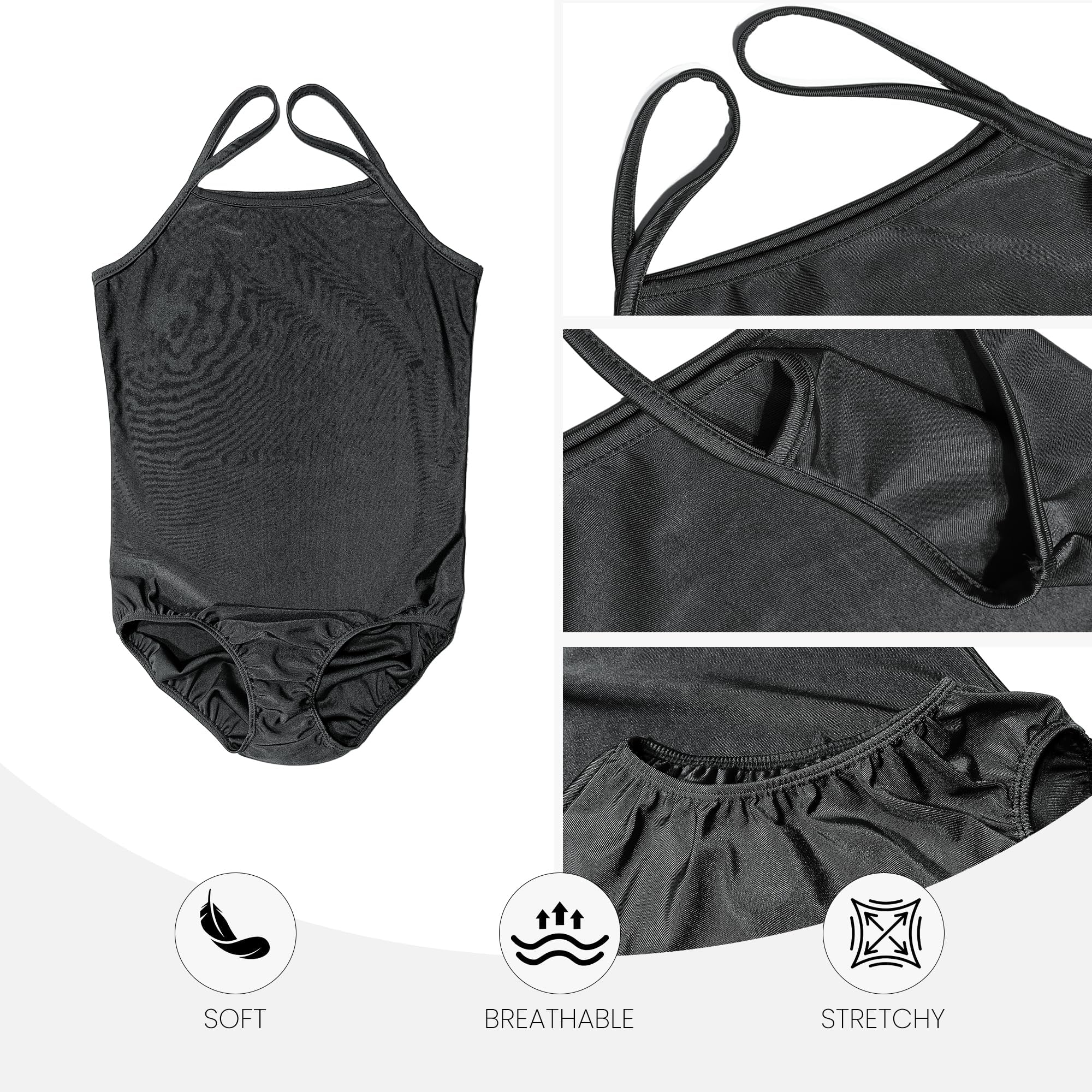 Wildarms Maillot Ballet Mujer, Leotardo de Danza sin Mangas Tipo Camisola, Body de Ballet Elástico y Transpirable para Ballet, Danza Contemporánea, Gimnasia y Entrenamiento
