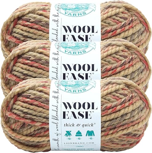 Vista 343 de Lion Brand Yarn Wool-Ease Thick & Quick Yarn - 318.2 ft, Graphite Grafito