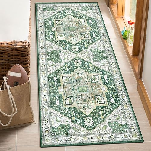 Miniatura 21 de MUJOO Alfombra Pequeña Negra Lavable, Alfombras Boho para Baño, Entrada, Dormitorio, Tapete de Puerta Delantera de Felpa Suave, Vintage Negro y