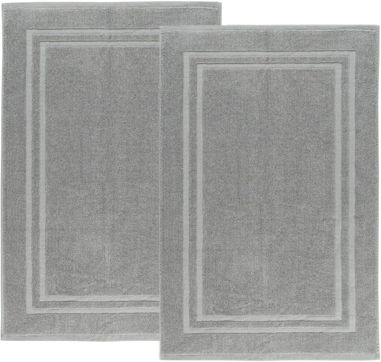 Pack Of 2 Cotton Bath Mats, Hotel Style Cotton Banded, 800 GSM Terry