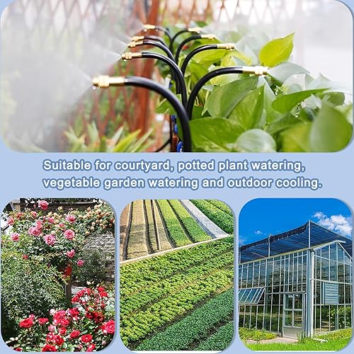 Miniatura 5 de Kit de riego por goteo de 49.21 pies, sistema automático de riego por goteo, sistema de riego de jardín flexible de 360, sistema de riego de jardín