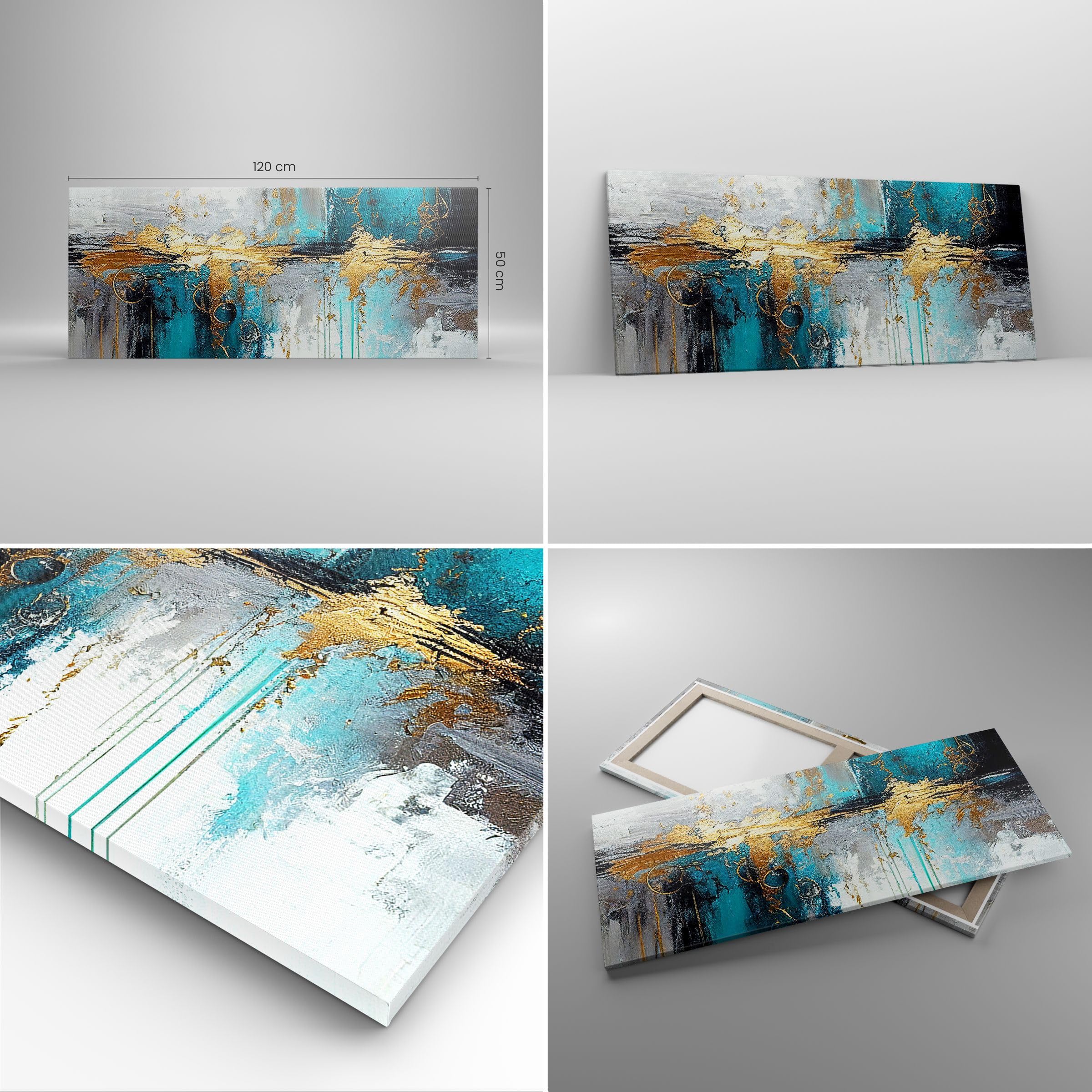 Quadri Moderni su Tela 120x50 cm Stampe da Parete Astratto Arte - 5774 | Deco CIAO Quadro Decorativo Grande 1 pezzo Soggiorno Camera da Letto Arte da Parete Decorazione da Parete ARTTOR