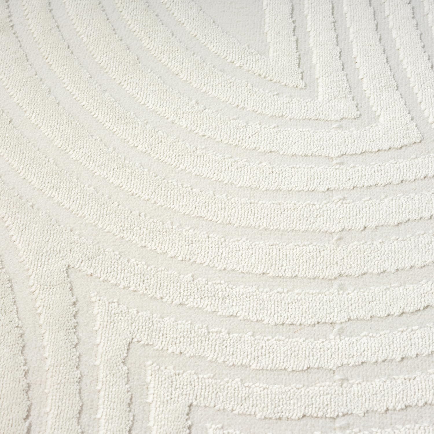 Abani Neutral Cream Area Rug 8' x 10' for Living Room, Bedroom - Zen Reiki Semi-Circle Pattern - Durable & Easy to Clean