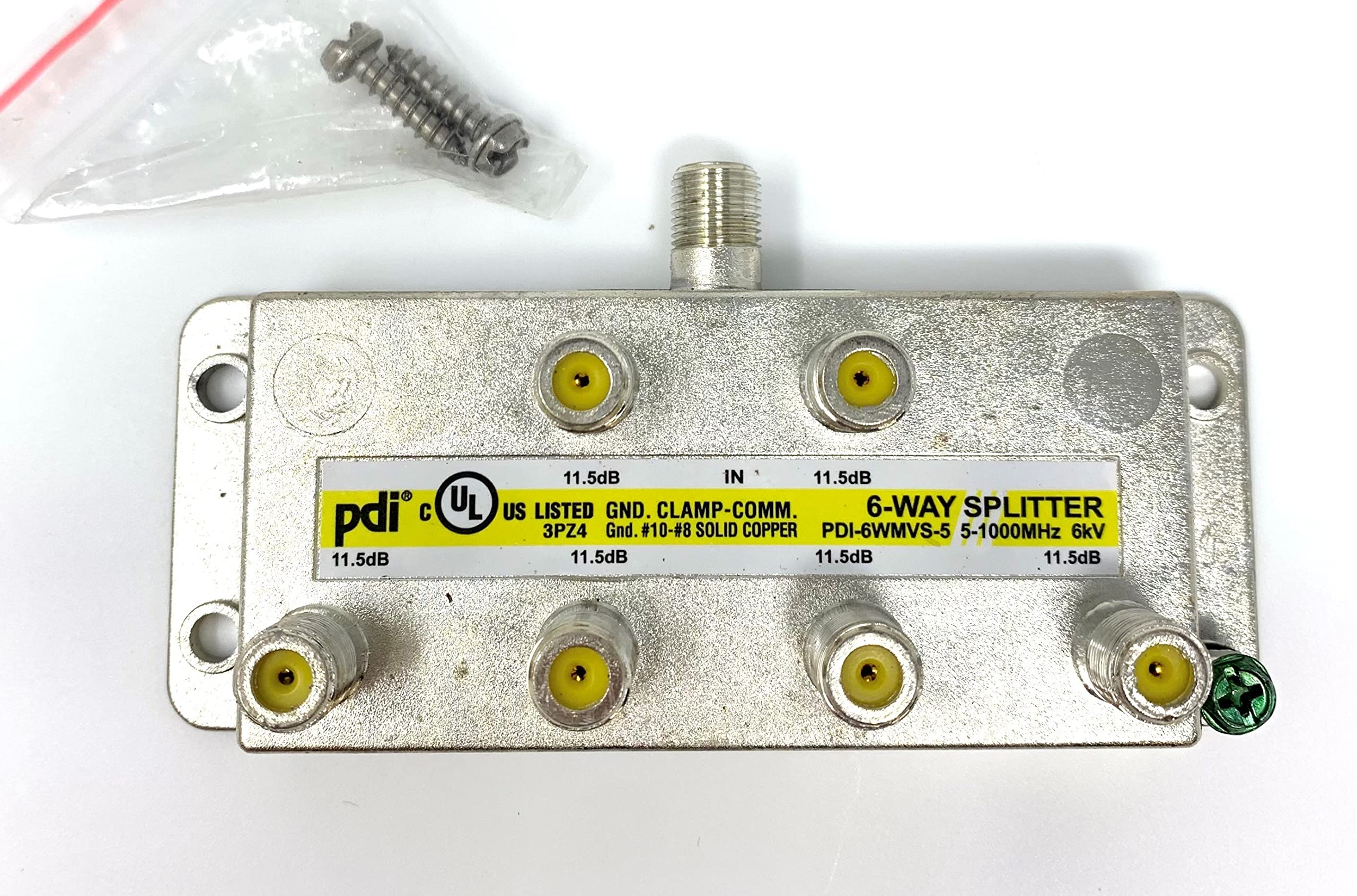 Amazon.com: 6 Way Splitter PDI-6WMVS-5 6kV 5-1000MHz Compatible
