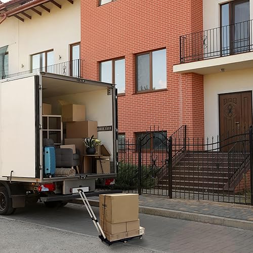 Miniatura 9 de Mount-It! Camión de mano plegable, carrito ligero de 330 libras de capacidad con 6 ruedas, base extensible, diseño plegable compacto con cuerda