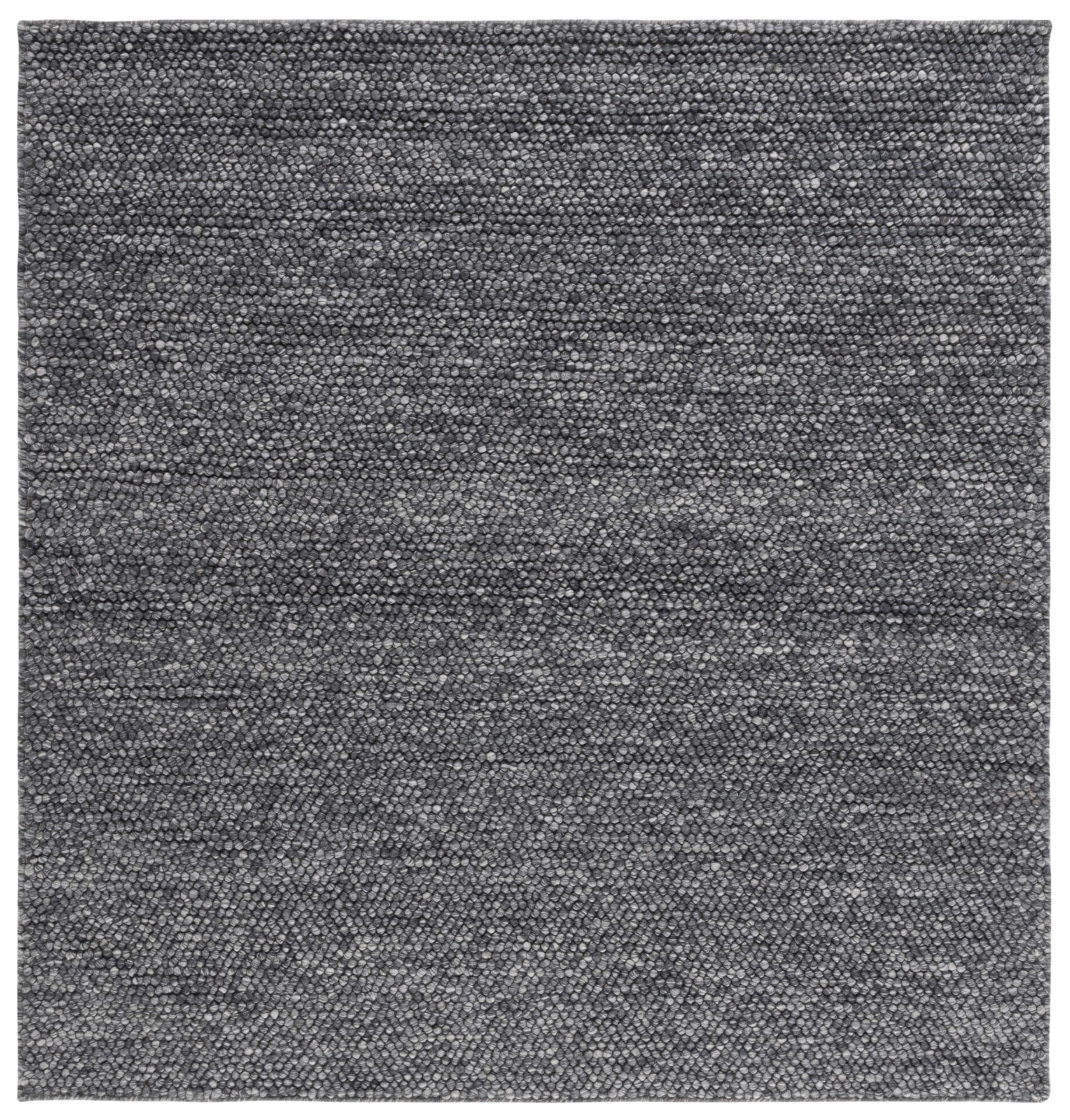 SAFAVIEH Natura Collection Area Rug - 6' Square, Dark Grey, Handmade Wool Blend, Textured Design, Ideal for Living Room, Bedroom, Dining Space (