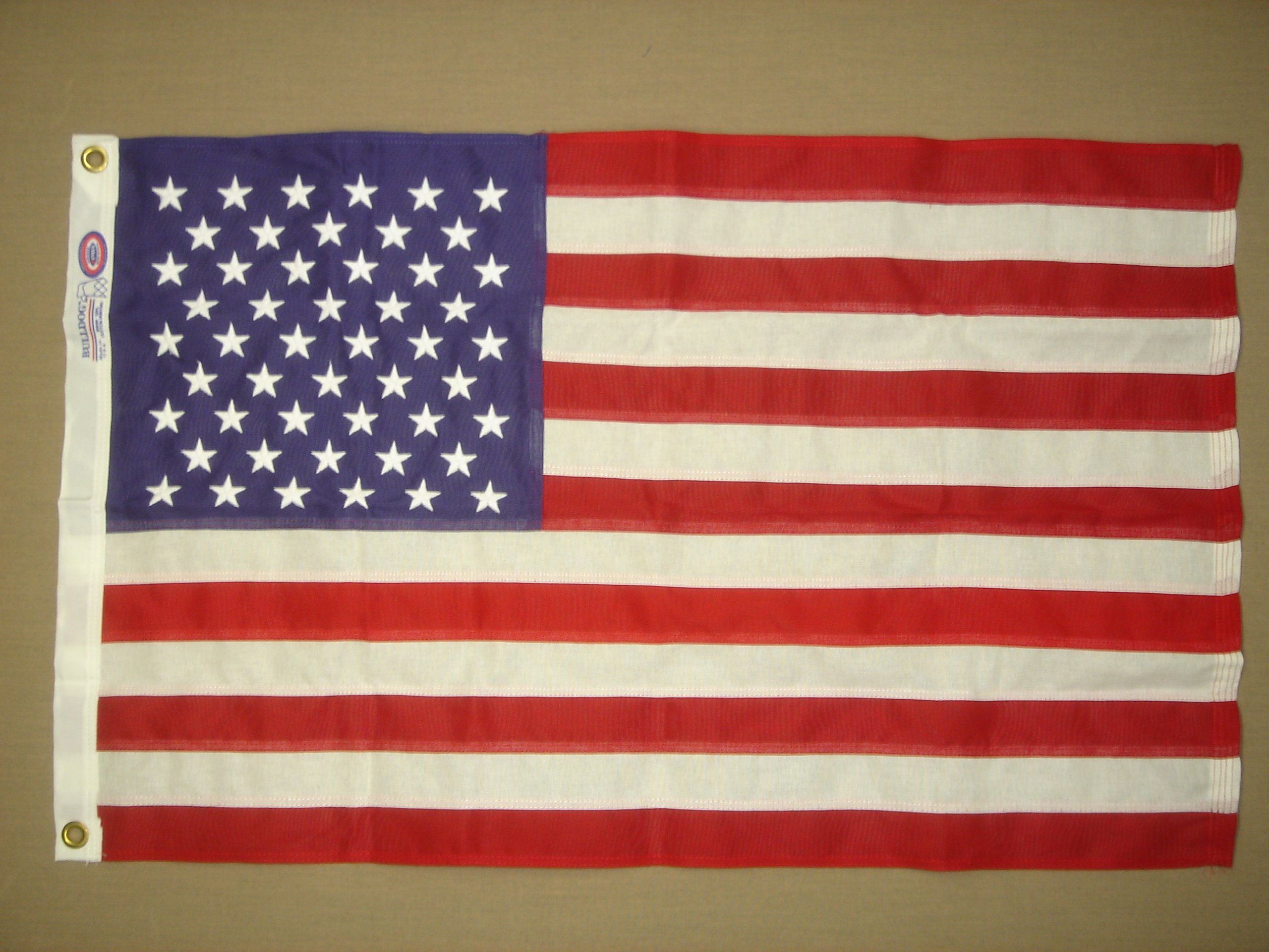 American Flag With Embroidered Stars and Sewn Stripes 2 ft. x 3 ft.