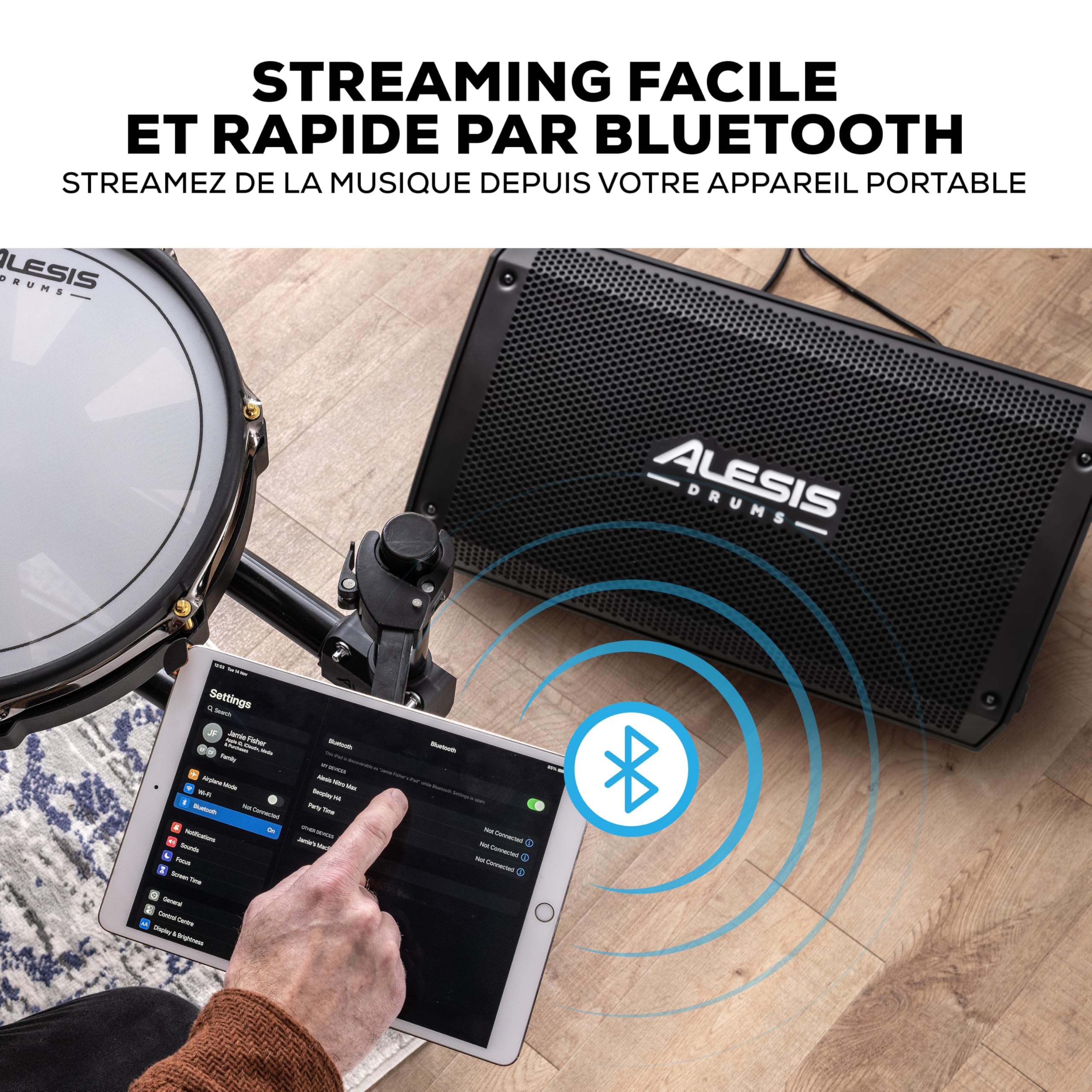Alesis Strike Amp 12 MK2 - Amplificateur 2500 W pour Batterie électronique avec Bluetooth, woofer 12", Filtre Passe-Haut et Mise à la Terre