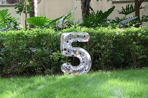 Miniatura 7 de Inconsered Globo digital de película de aluminio de 40 pulgadas, color es fragmento transparente, número 1. adecuado para fiestas de cumpleaños,
