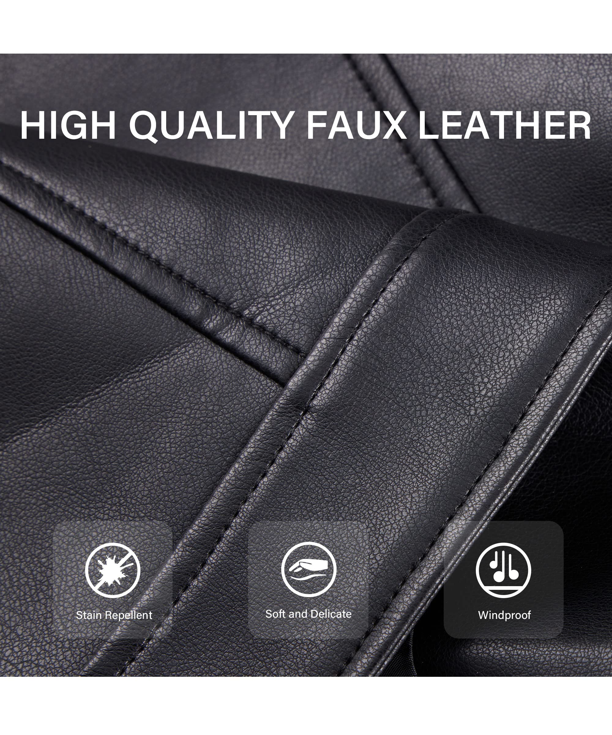 Bellivera Womens Faux Leather Casual Jacket 2025 Spring Trendy Motorcycle Outfits Lightweight Classic Coat — view 5