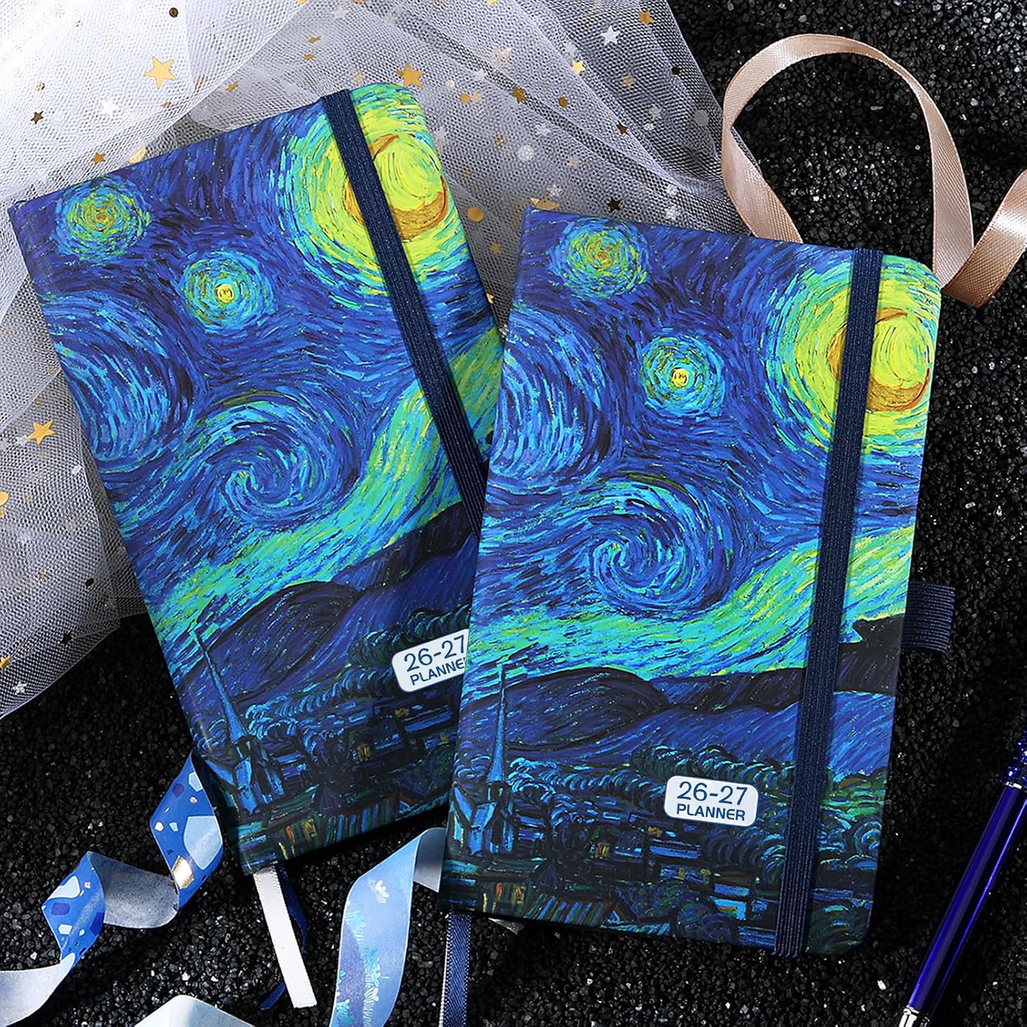 2026-2027 Pocket Planner/Calendar - 2026-2027 Calendar Weekly and Monthly from July 2026 - June 2027 with Spreads, 3.8" x 6.3", Pen Holder, Inner Pocket, Elastic Closure image 2