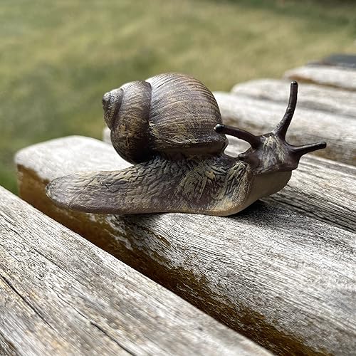 Miniatura 3 de Figura de caracol de juguete, mini figuras de animales para jardín de hadas, setas, decoración de micro paisaje (color oscuro)