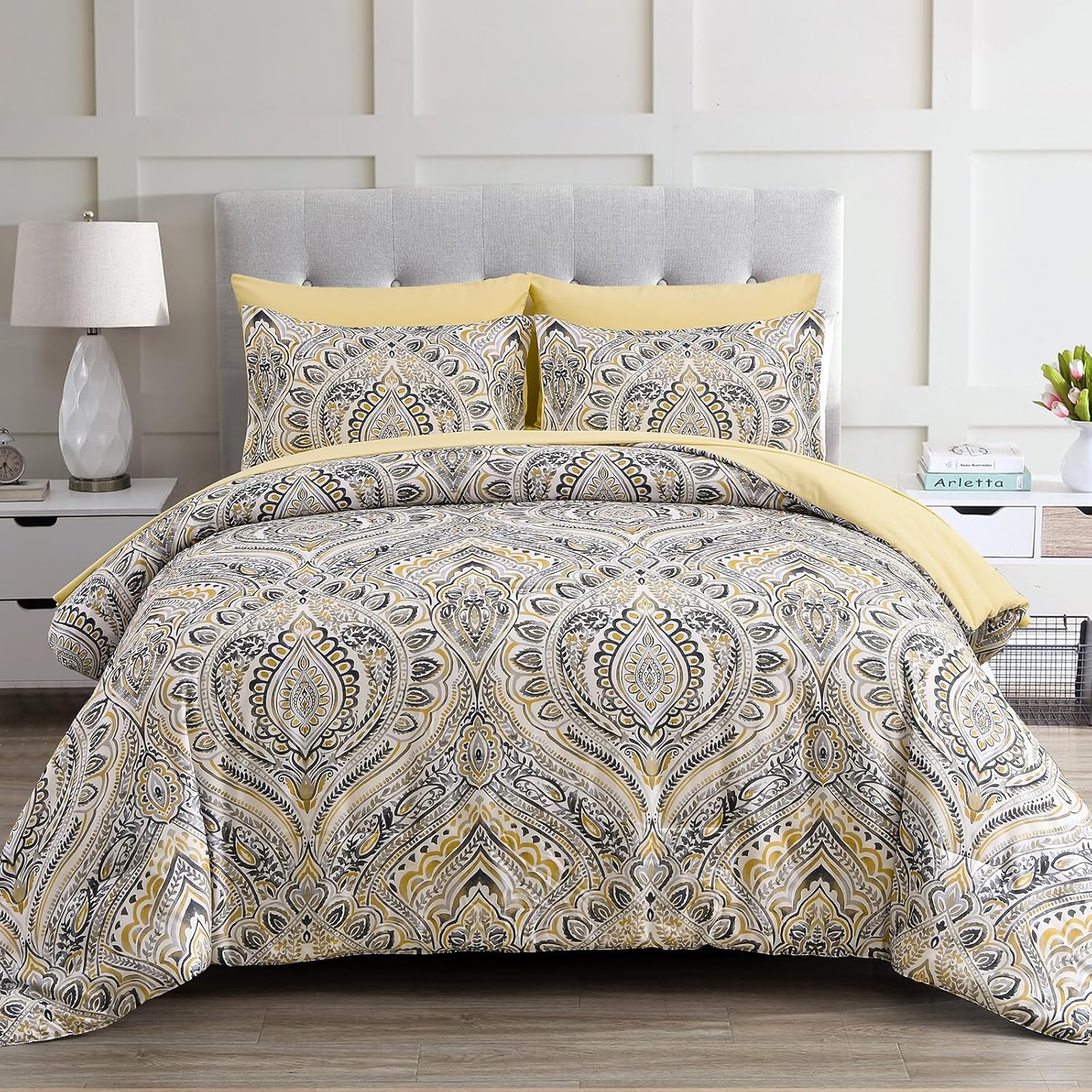 Djoymock Paisley Bed in a Bag Comforter Set Queen Size 7