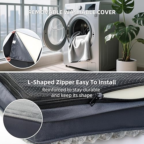 Miniatura 6 de Cama para perros de tamaño grande, camas ortopédicas de franela para mascotas con funda extraíble lavable, cama para perros grandes, impermeable,