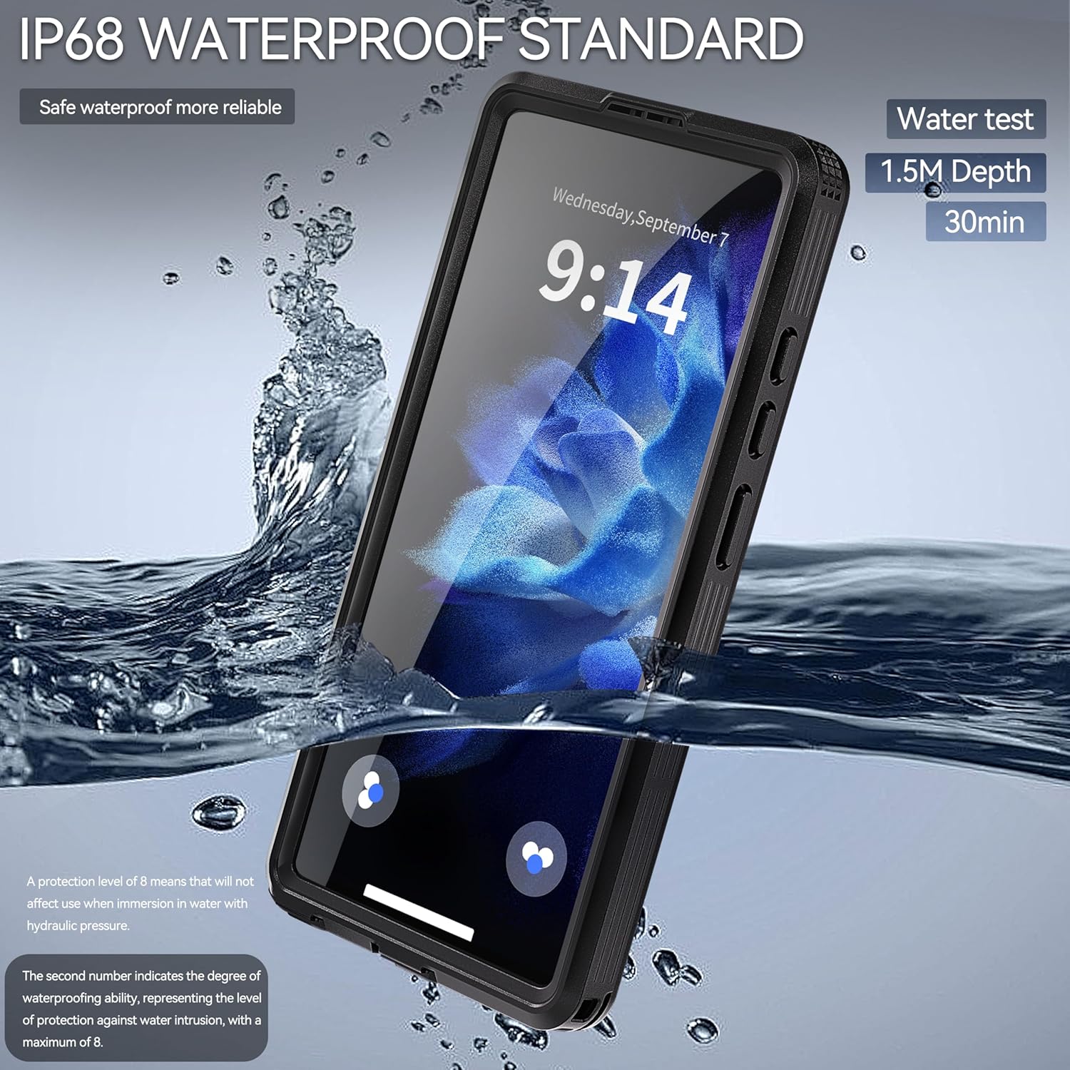 for Samsung Galaxy S25 Ultra Waterproof Case, with Built-in Screen Protector [Fit for Magsafe] Dustproof Shockproof Full Body Underwater Phone Case for Samsung Galaxy S25 Ultra 5G 6.8"- Black