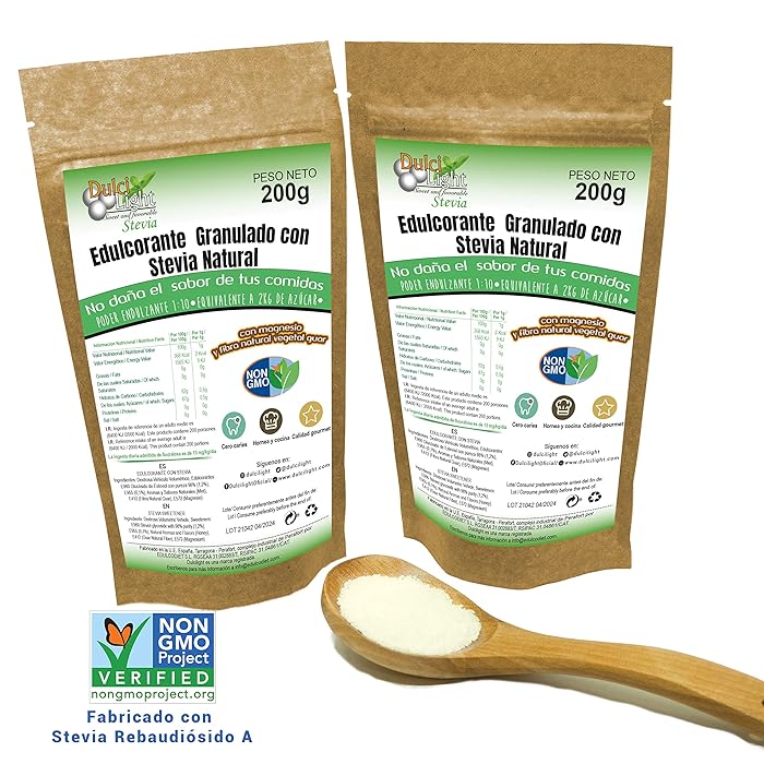 Buy STEVIA Granulated Sweetener 100 Natural 400gr = 4kg of Sugar Zero