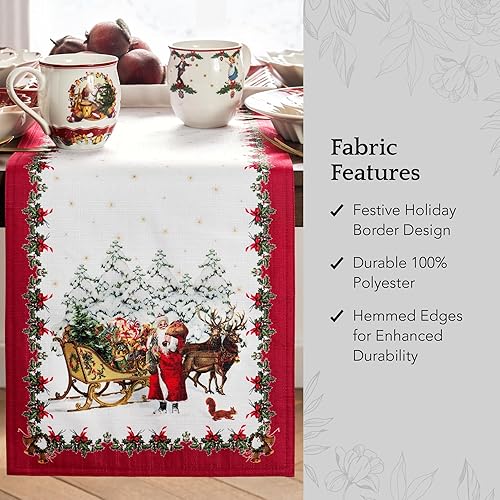 Miniatura 3 de Elrene Home Fashions Villeroy & Boch Toy Fantasy Holiday - Camino de mesa diseñado para fiestas, 13 x 70 pulgadas, multicolor