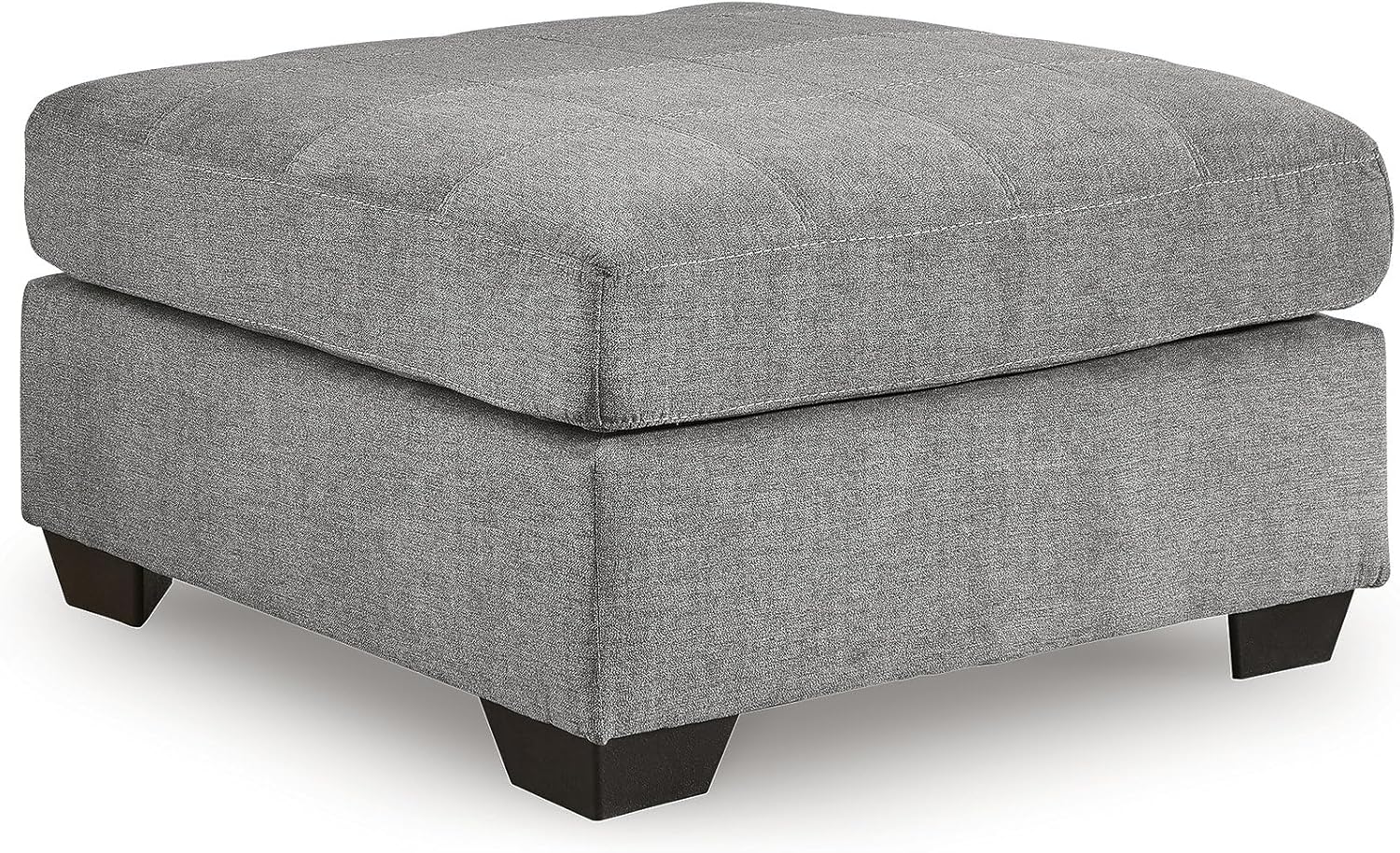 Signature Design by Ashley Marleton Classic Square Upholstered Oversized Accent Ottoman, Light Gray