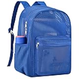 USPECLARE Heavy Mesh Backpack with Rain Cover，See Through Mesh Backpack for School,Beach,Gym,Swimming Equipment,Outdoor Sports