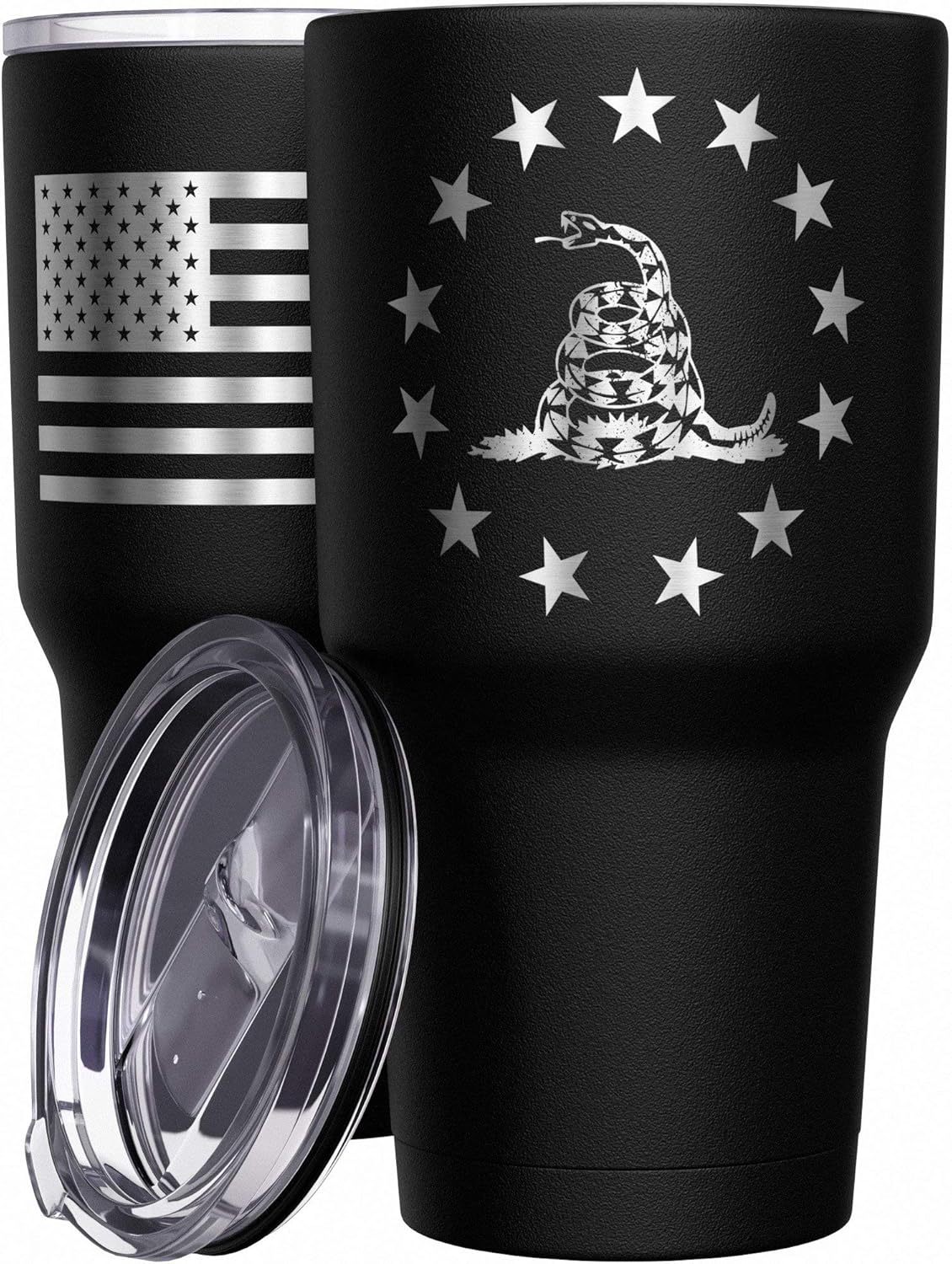 We The People Holsters - Betsy Ross Gadsden Flag - Betsy Ross Mug - American Flag Coffee Travel Mug - American Flag Tumbler - Double Insulated Tumbler - 30 oz