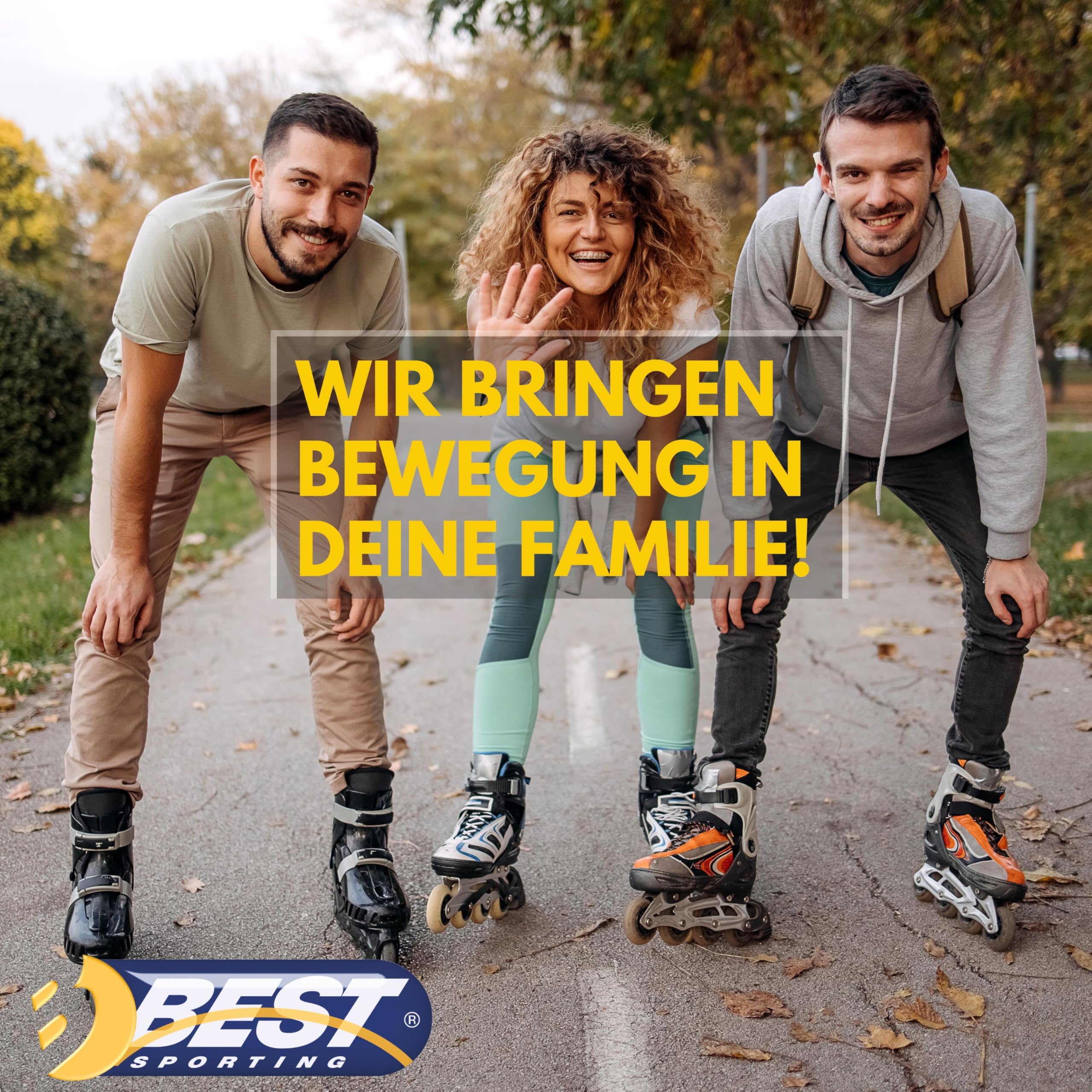 Best Sporting Inline Skates Erwachsene & Jugendliche I Rollschuhe Erwachsene I Breitenverstellung bis 6 mm I robuste Inliner mit Bremse I schwarz I Rollerskates Schuhe I Inliner mit 4 Rollen