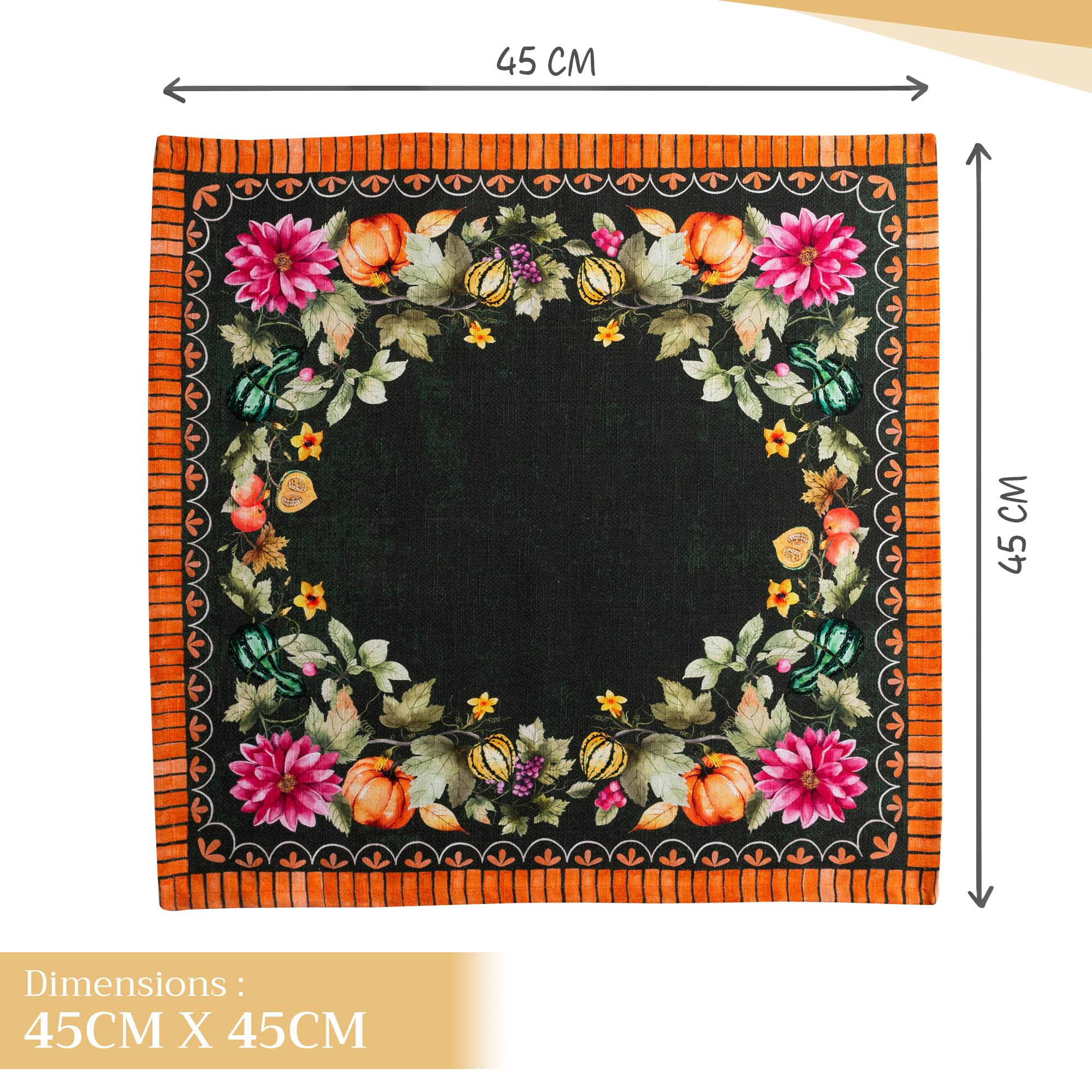 Maison d'Hermine - Servilletas de tela (100% algodón, 45 x 45 cm, 4 unidades)