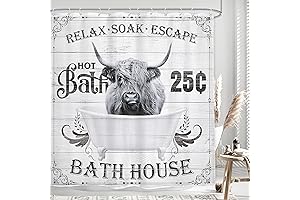 Whimsical Highland Cow Shower Curtain: A Rustic Delight for Your Bathroom