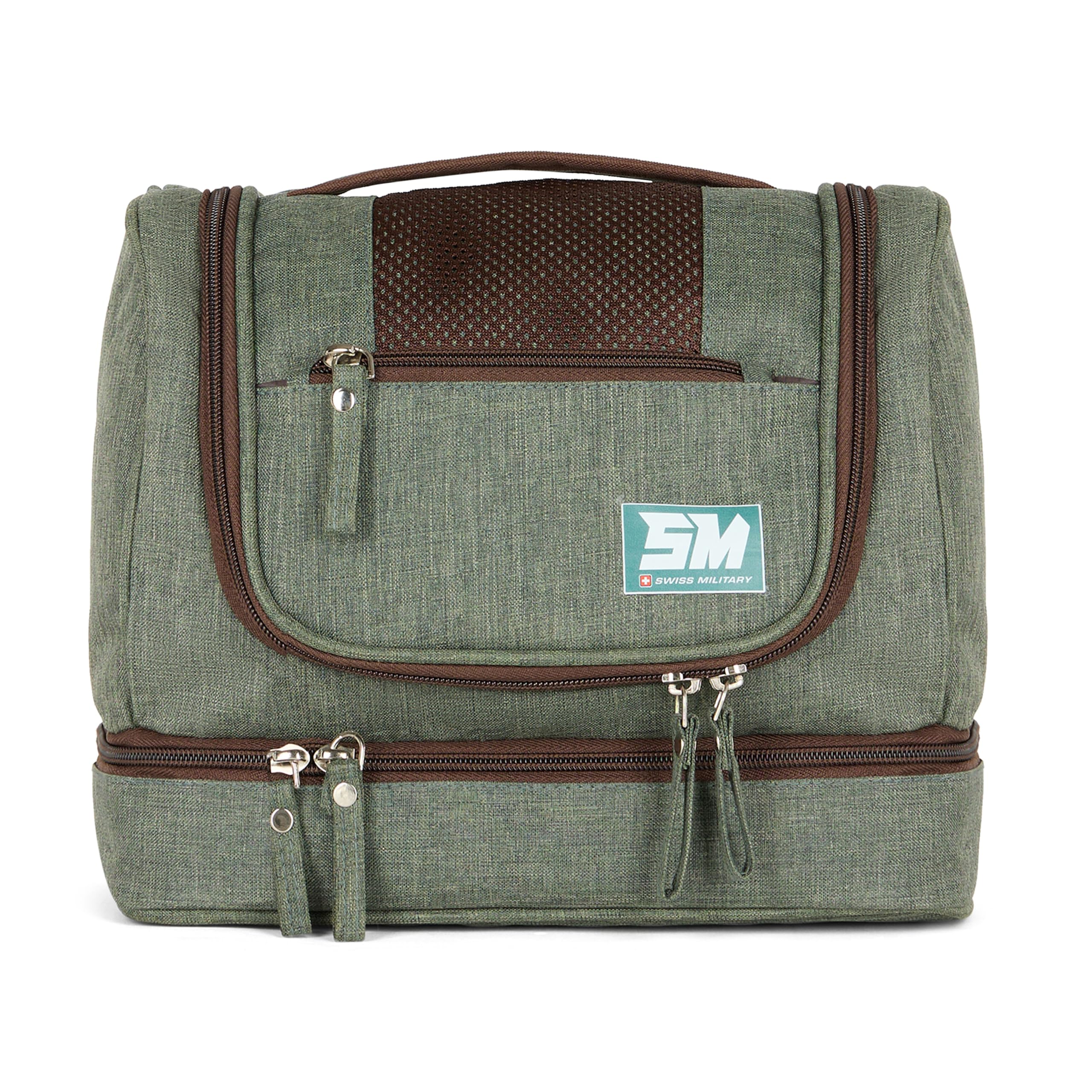 TRAVELDUO Double Decker Toiletry Bag for Travel, 7L Waterproof Organizer Pouch with Multiple Compartments, Hanging Cosmetic Kit Bag for Men & Women, Durable Polyester Shaving Bag-Olive-image-24