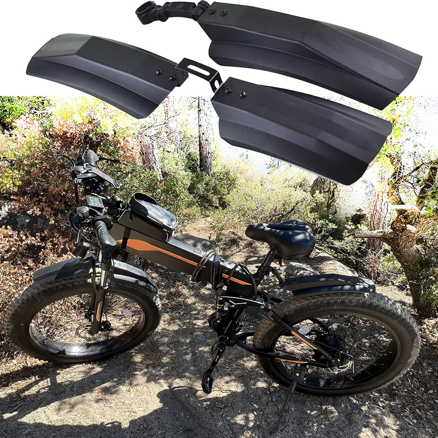 26 inch Snow Bicycle Mudguard Fat Bike Fender Front Rear Mud Guard Cycling Bike Fender for Fat Tire Mountain Bike