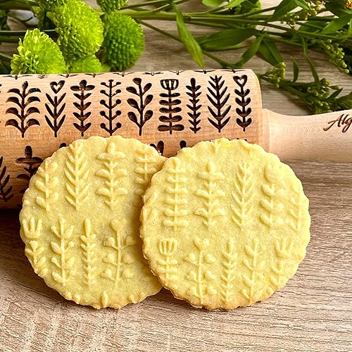 Miniatura 7 de Embossing Rolling Pin SPRING FLOWERS with 16 different spring flowers by Algis Crafts