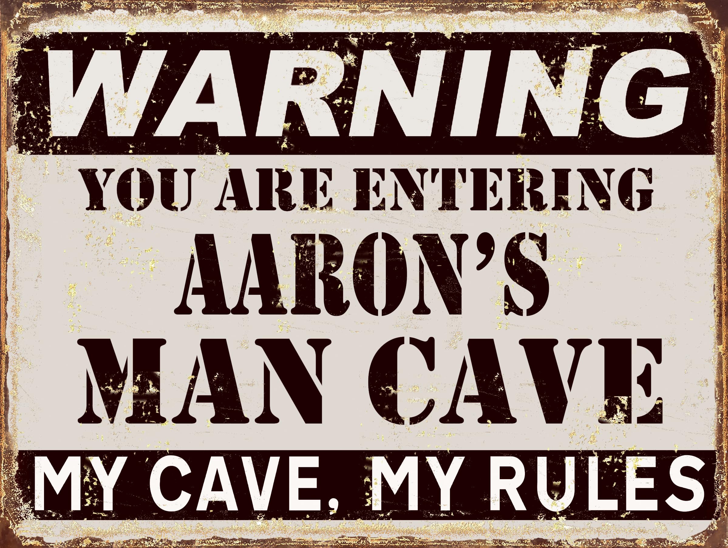 Shawprint Limited Aaron's Man Cave Metal Retro Sign (Aaron's)