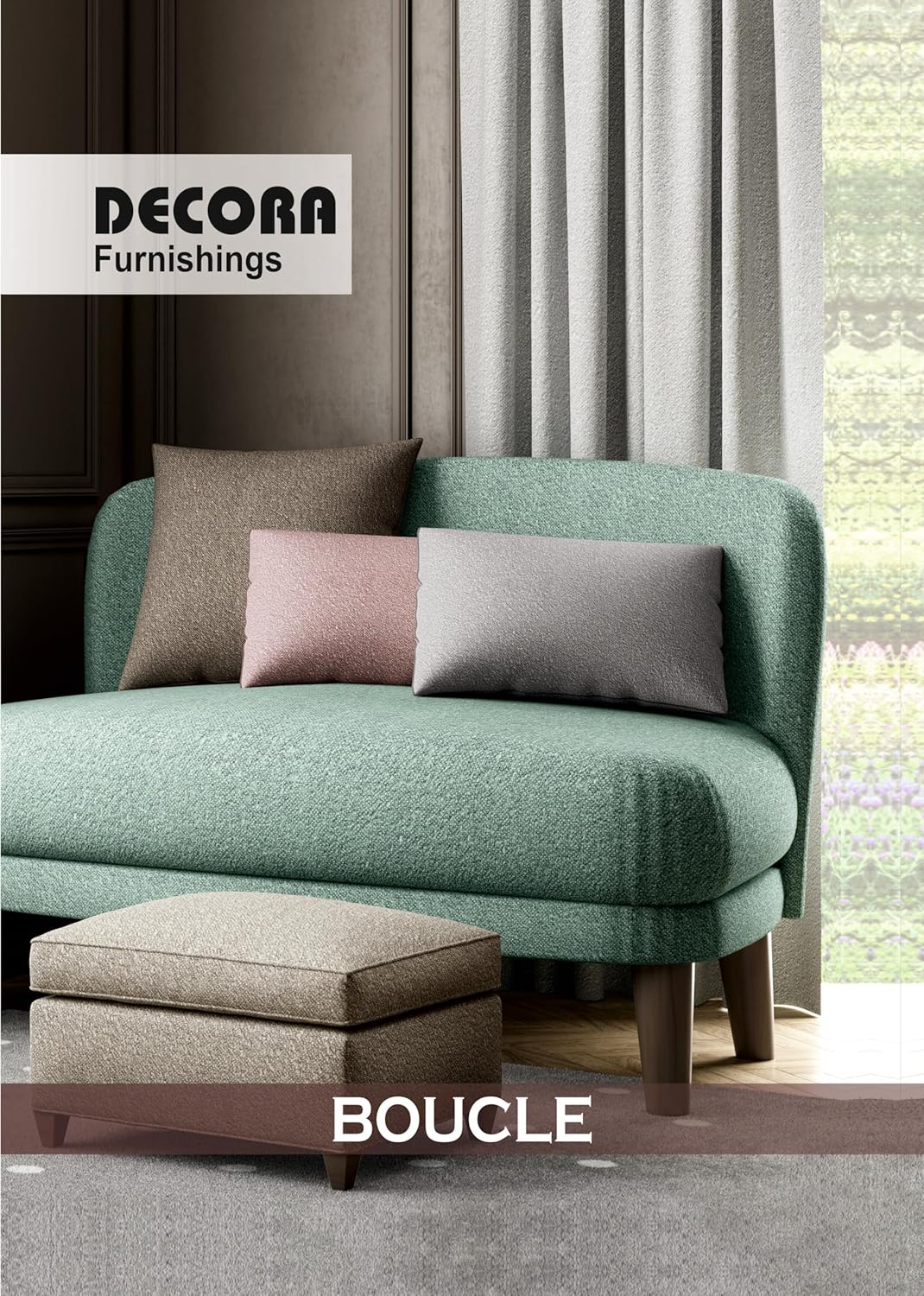 Luxe Bouclé Fabric Elegance for Premium Upholstery Sofas Cushion Covers Chairs Ottomans Exquisite Furniture Craft Window Treatments - Width 54 inch - Fabric by The Yard (Baby Blue)