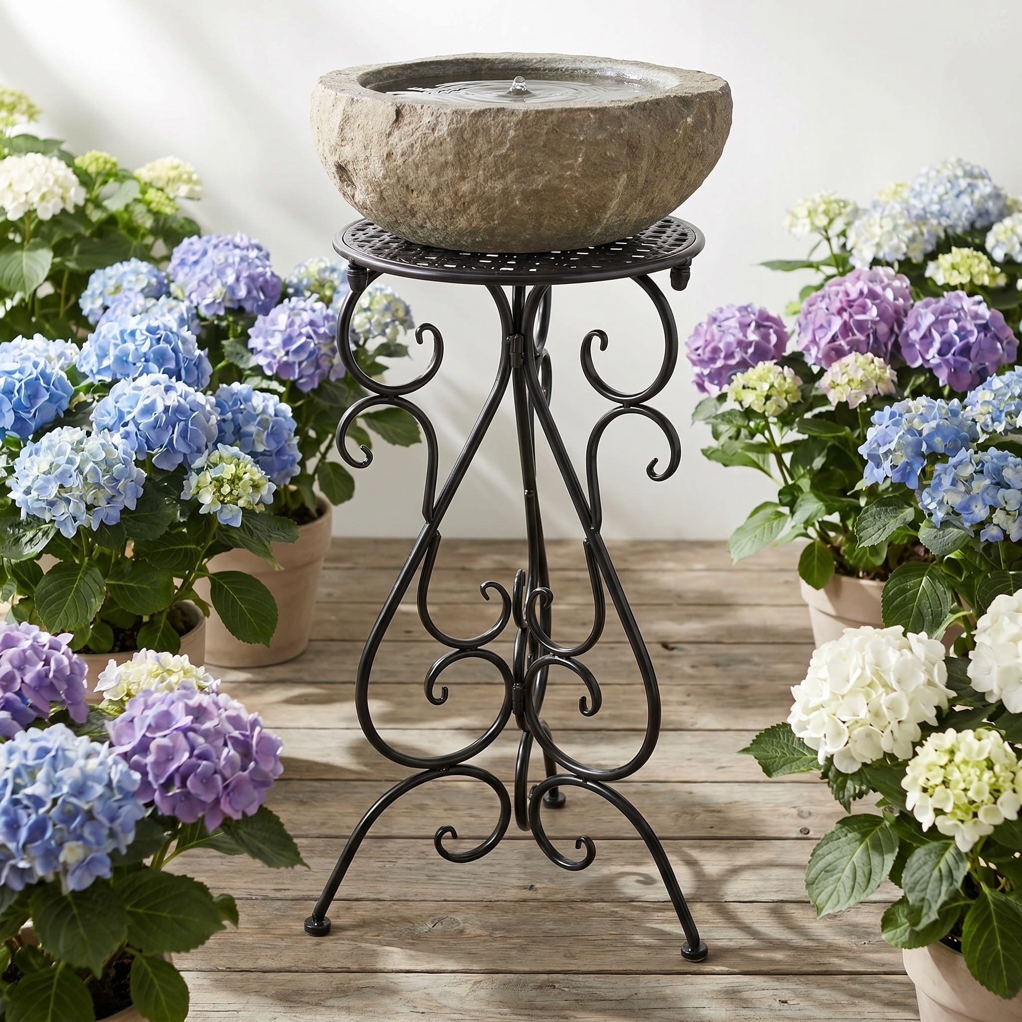 Toddmomy Soporte para bebedero de pájaros para exteriores | Mesa de metal para bebedero de pájaros de 56 cm de altura | Soporte con 3 patas estables para maceta individual, ideal para patio,