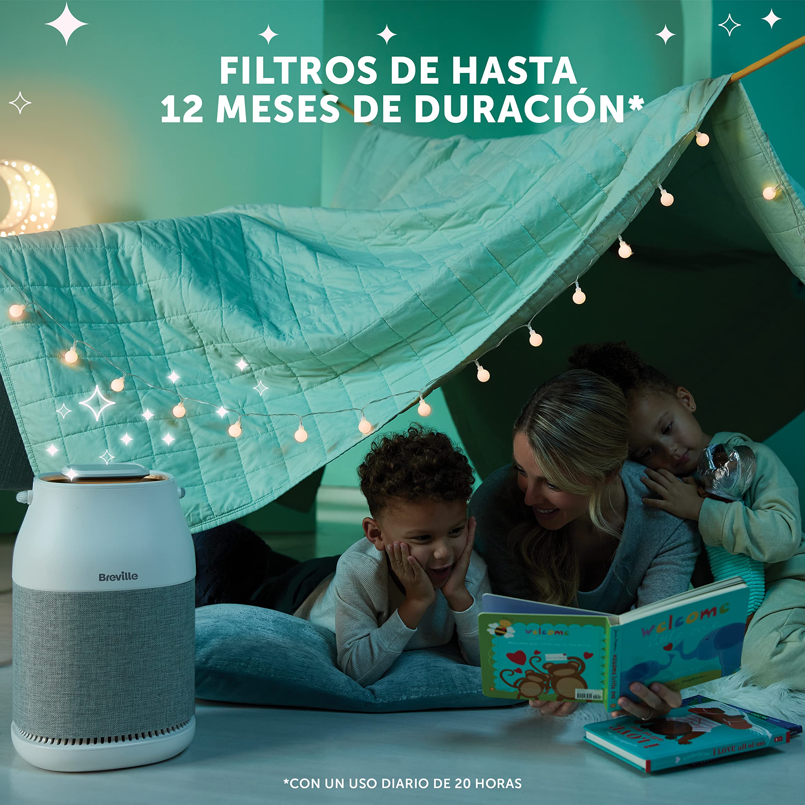 Breville filtro True HEPA H13 3 en 1 de 360° para purificador de aire | Elimina hasta el 99,97 % del polvo, el humo y el polen, etc. | Para los purificadores de aire BAP007X y BAP009X de Breville