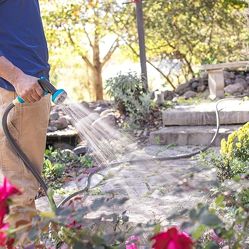 Miniatura 6 de Gilmour Flexogen - Manguera de jardín de 58 pulgadas x 100 pies, manguera de agua resistente, flexible y resistente a las torceduras, color negro