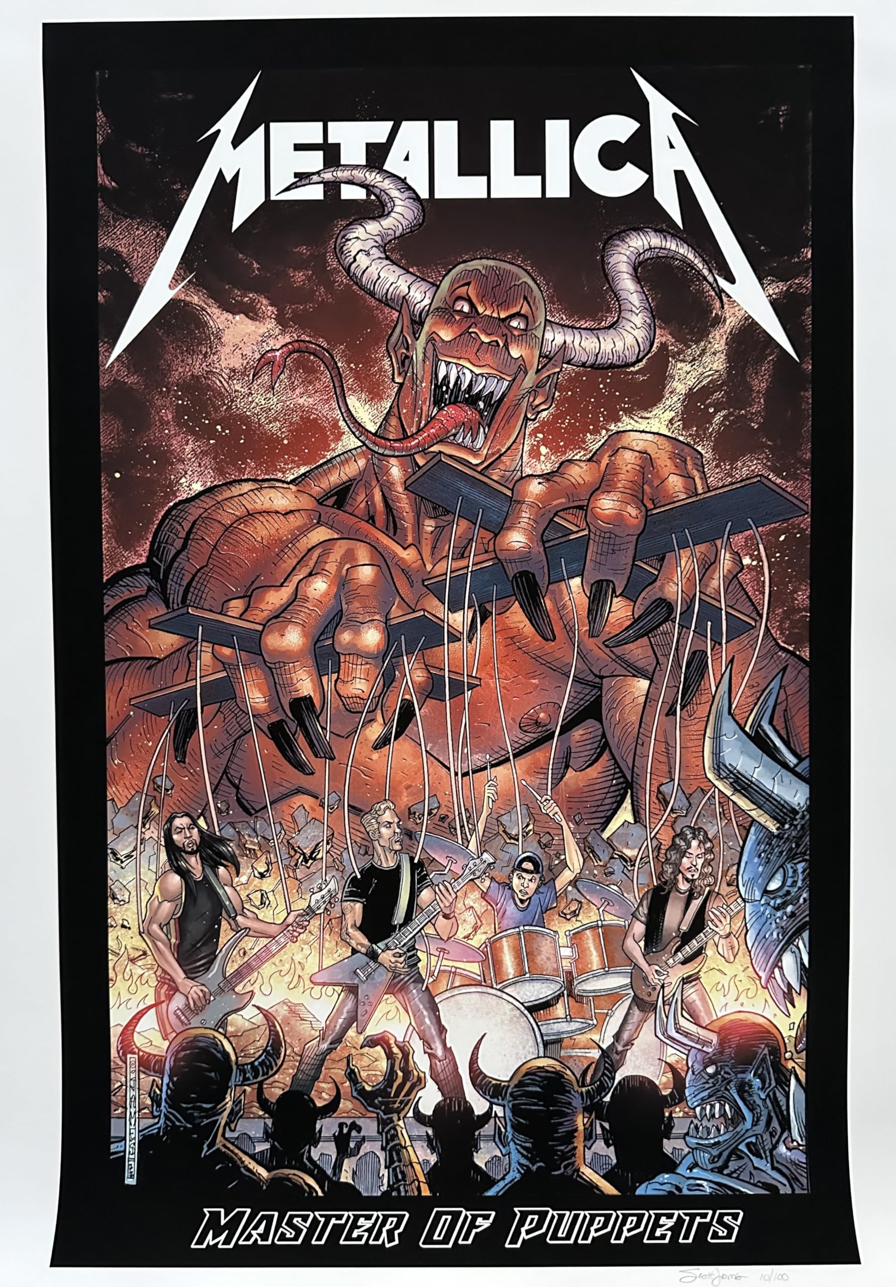 Affiche Metallica Master signée Scott James pour collectionneur passionné 45x60