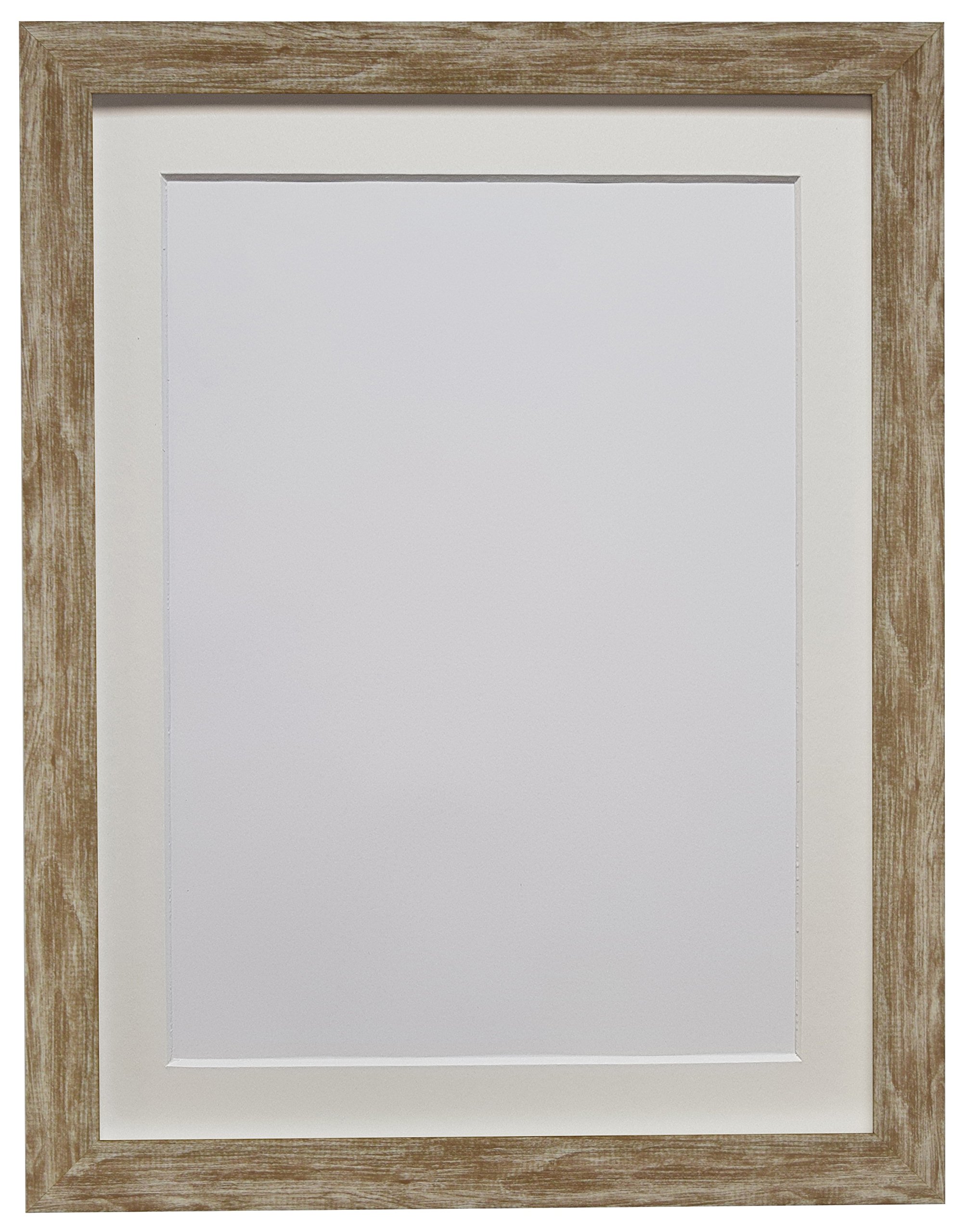 Frames By Post Ivory Nordic Distressed Wood Photo Frame With Mount A4 Pic Size 9"X6"