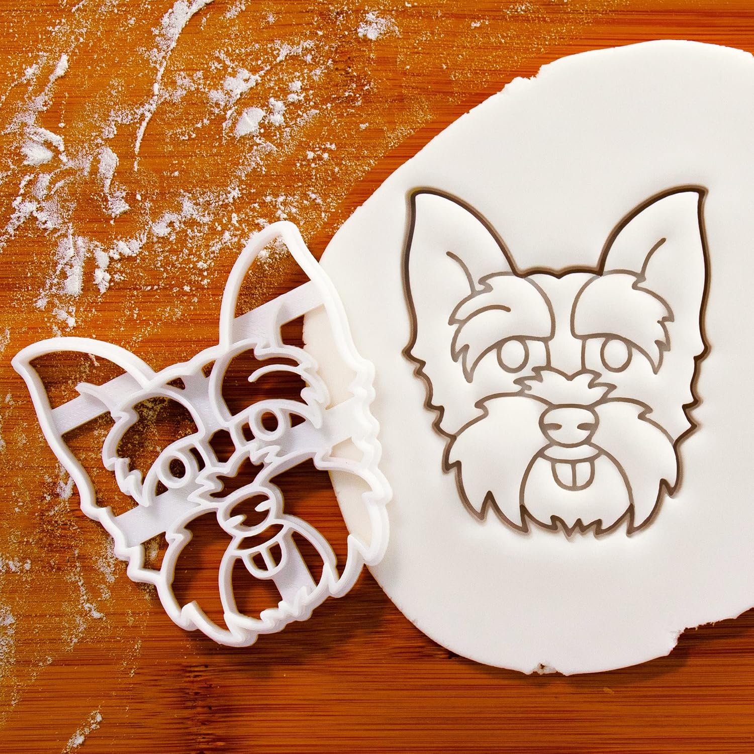 Set of 2 Yorkshire Terrier cookie cutters (Face & Silhouette), 2 pieces - Bakerlogy