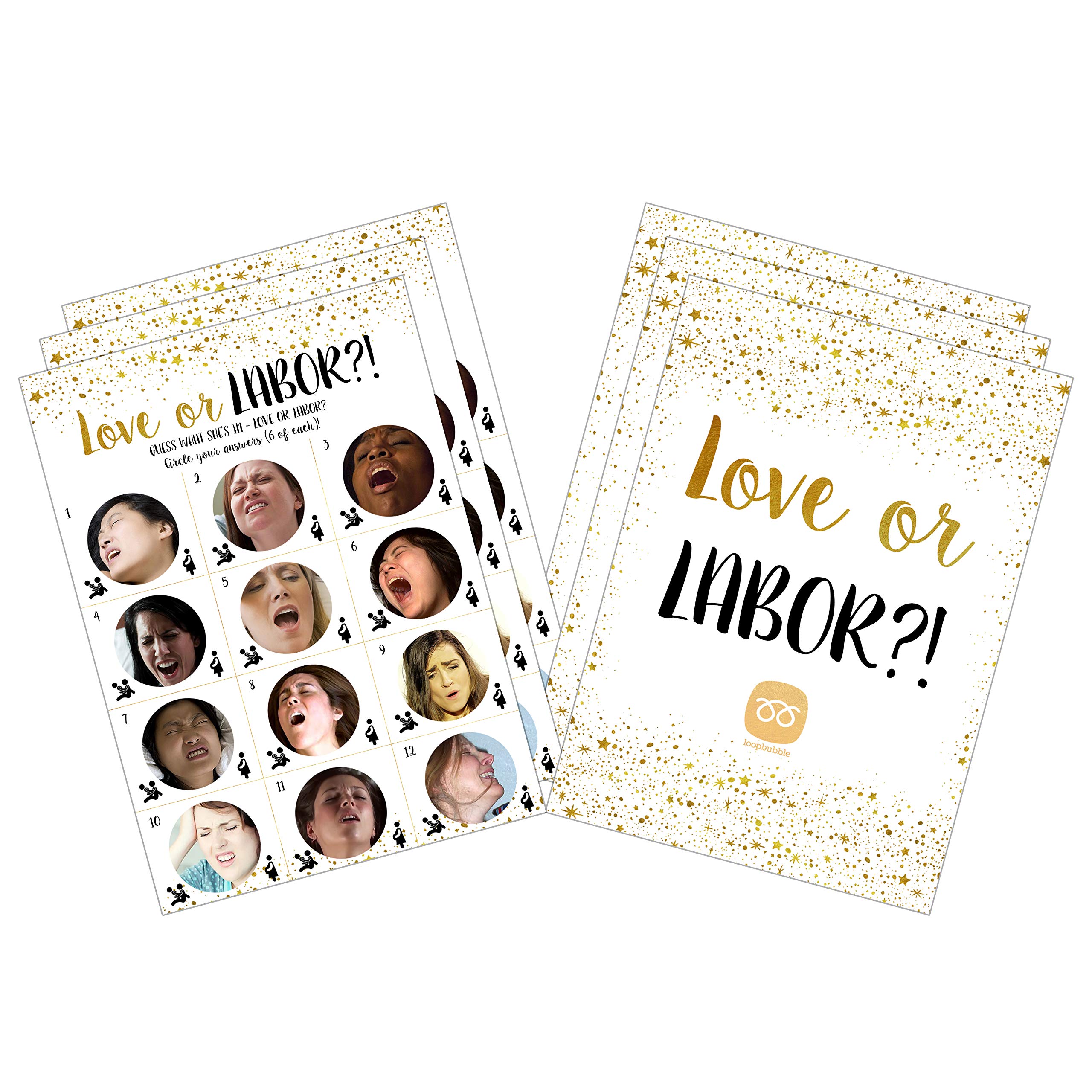 Baby Shower Games - Love or Labor | 24pcs Game Cards + 1 Answer Key ...