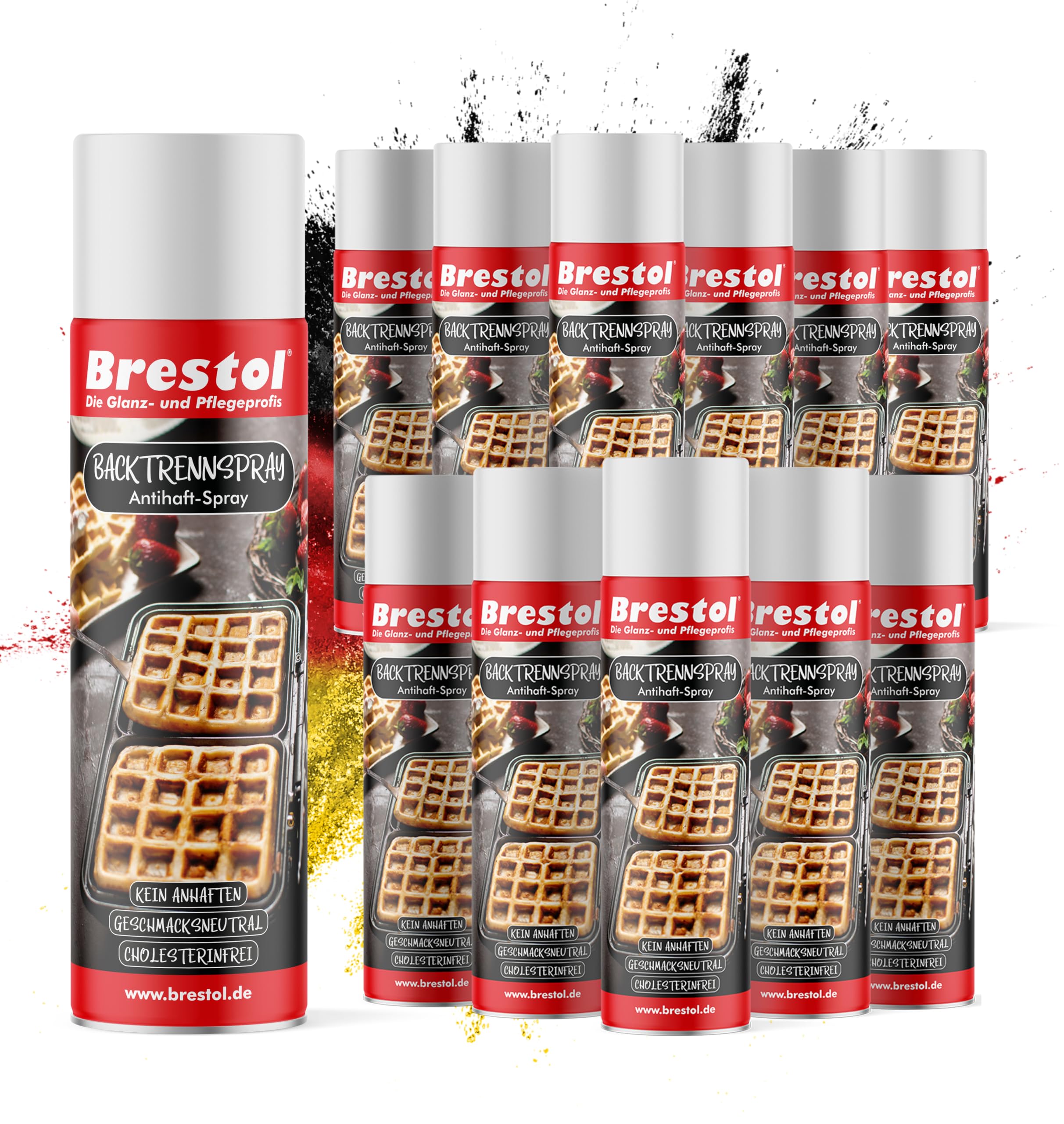 BRESTOL® Backtrennspray 12x 200 ml – Vegan, Vielseitig & Perfekt für Festtagsbäckerei! Antihaftspray für Kuchen, Plätzchen, Multifunktional einsetzbar für Backformen, Backbleche, Töpfe, Pfannen