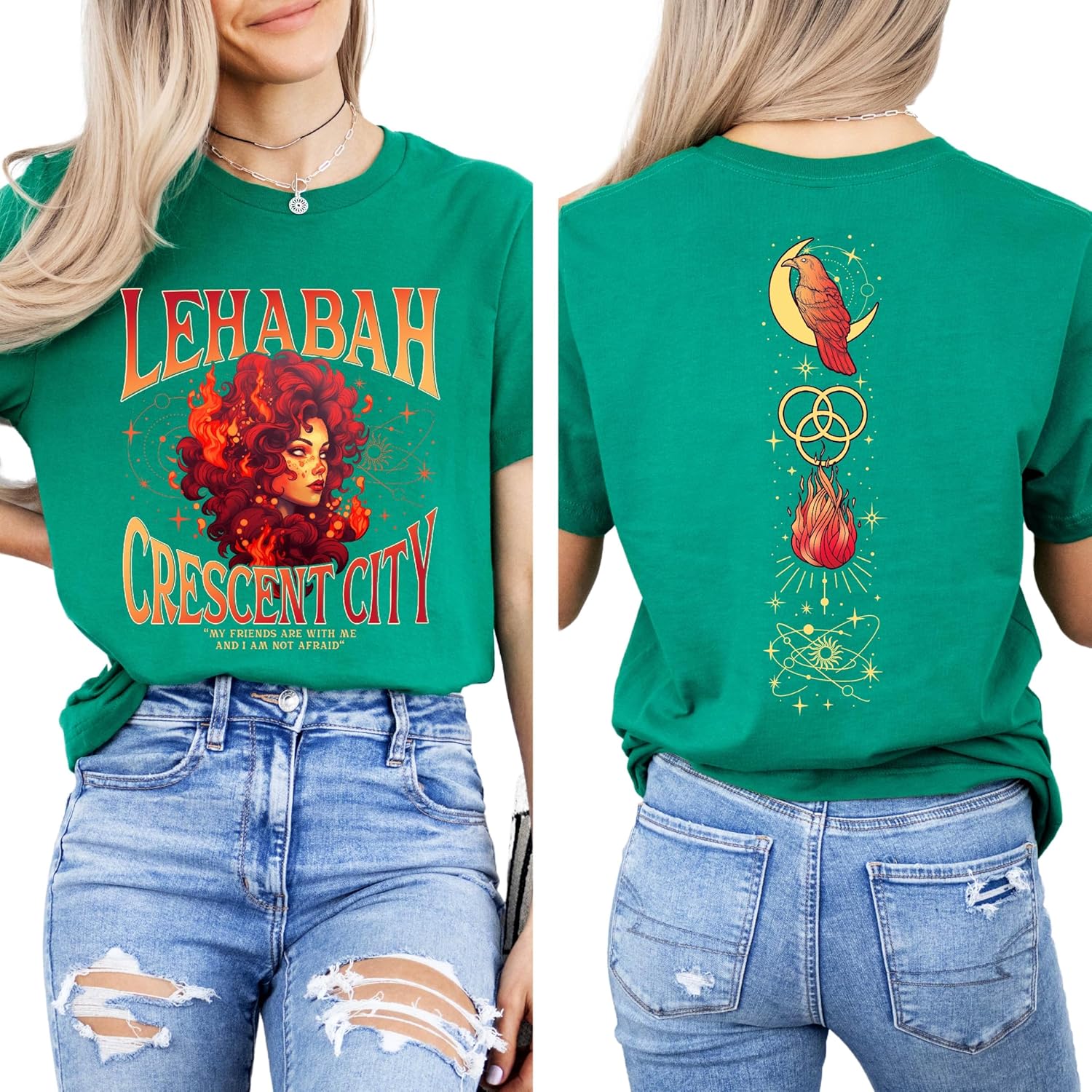 Lehabah Crescent City T-Shirt, Fantasy Book Inspired Graphic Tee Featuring Fire Sprite Design Readers and Fantasy Book Fans - Image 7