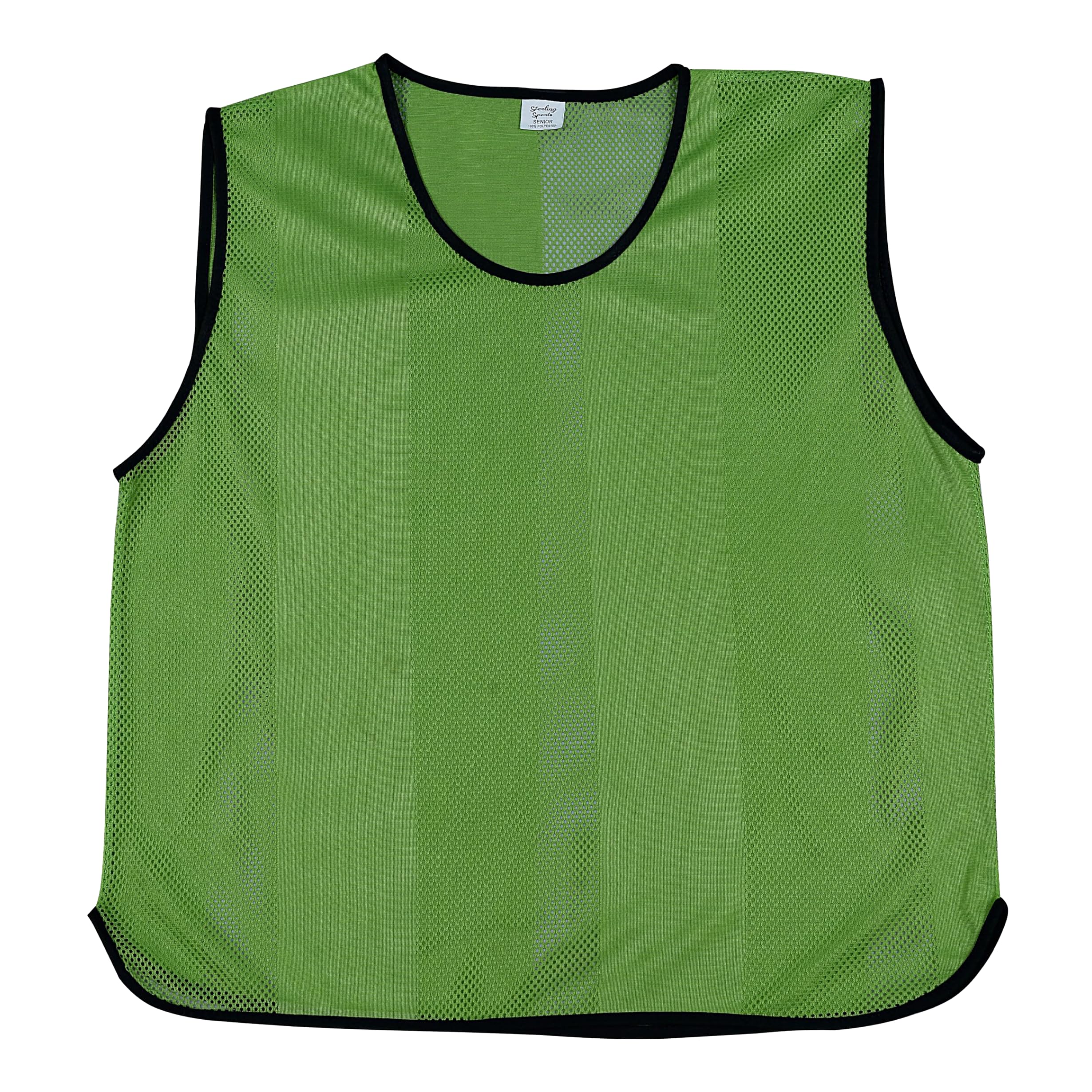 Sterling Sports 5 X Training Bibs Sports Mesh Football Bibs Adult (Pack of 5) - Quick Dry Football Training Equipment For Soccer, Rugby, Basketball & Cricket Bibs (Green, Junior)