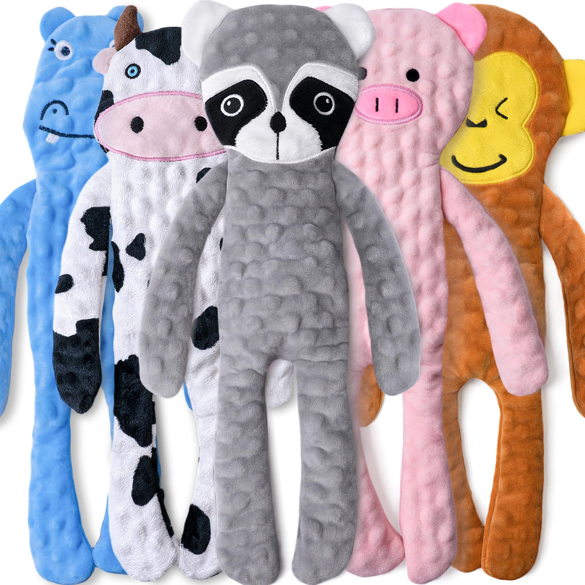 Squeaky Dog Toys for Large Dogs 5 Pack, Crinkle Puppy Teething Toys to Keep Them Busy, Plush Dog Toys with Soft Bubble Fabric,Dog Chews for Aggressive Chewers, Dog Toys for Boredom