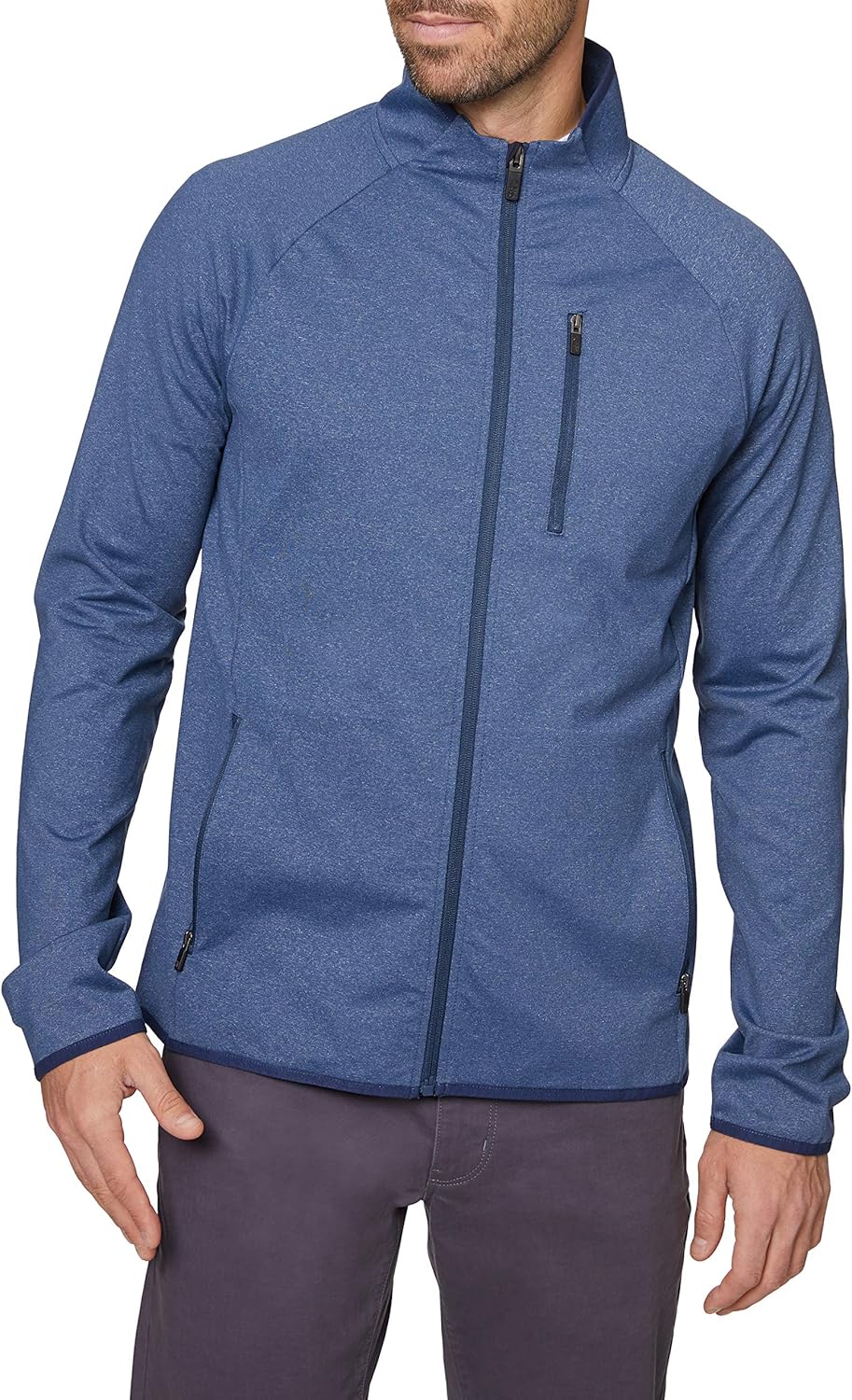 Hickey Freeman Men's Tech Melange Full Zip - Image 4