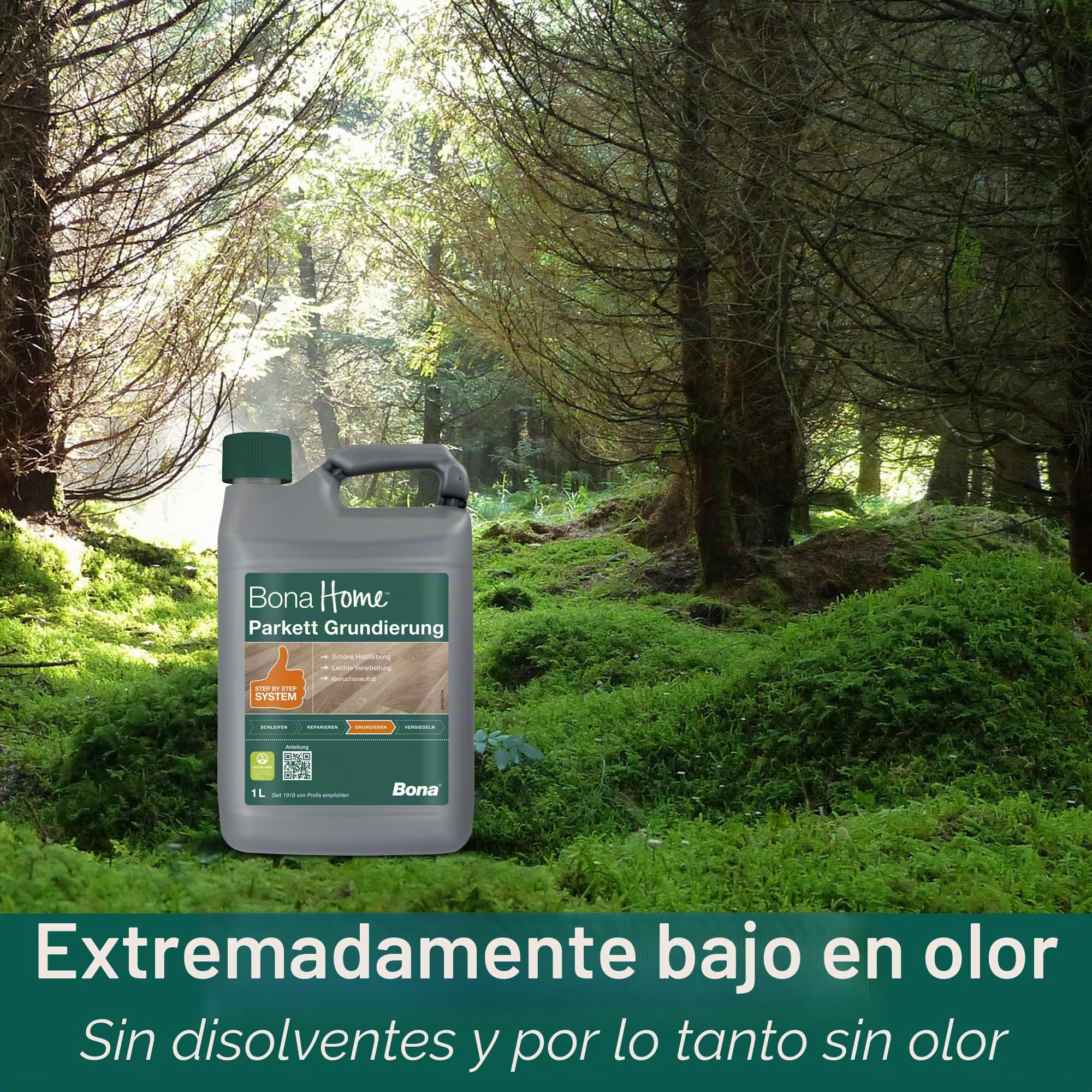 Bona Home Imprimación para parqué 4 L, imprimación para madera, barniz transparente, protección para madera, barniz para parquet, cuidado de parquet | Imprimación de suelo de madera elástica, tablones de parquet, sellado de parquet inodoro, barniz de parq